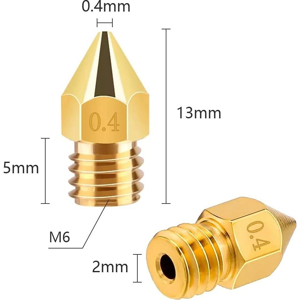 Boquillas de Latón 0.4mm Creality Ender 3 - 5 Piezas