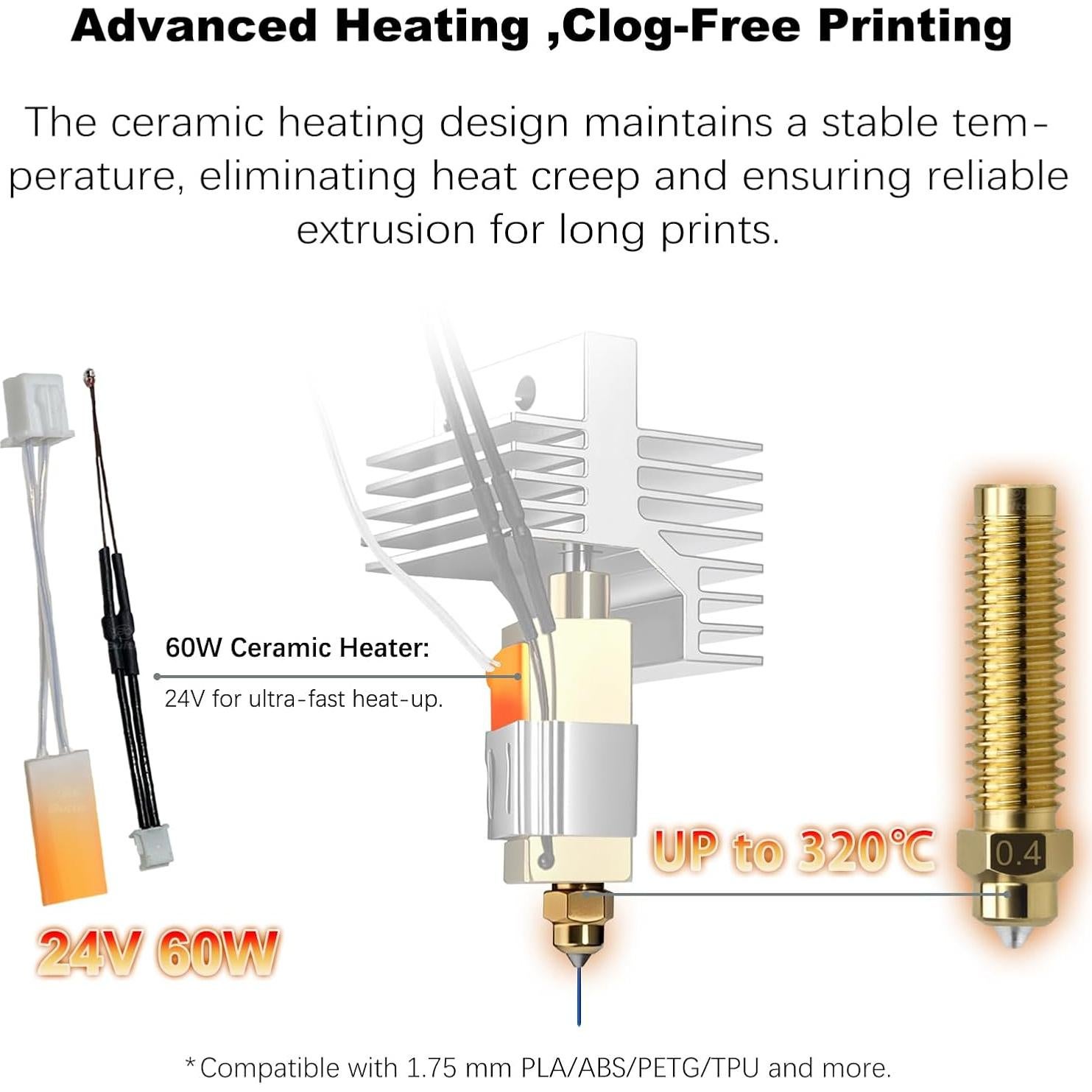Kit de 2 Hotend 0.4mm Sahvaim para Impresora 3D Centauri Carbon