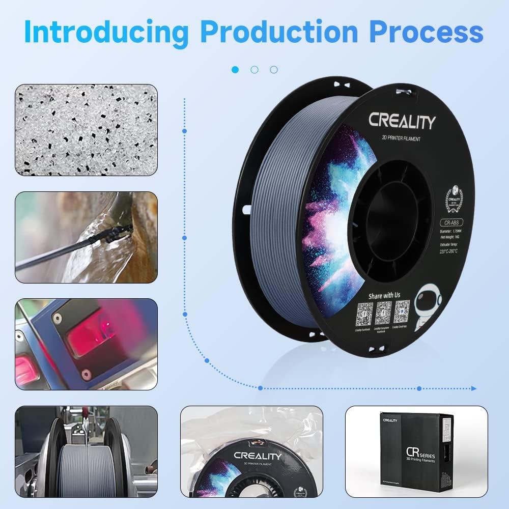 Filamento ABS Creality 1.75mm Gris 1kg para Impresora 3D