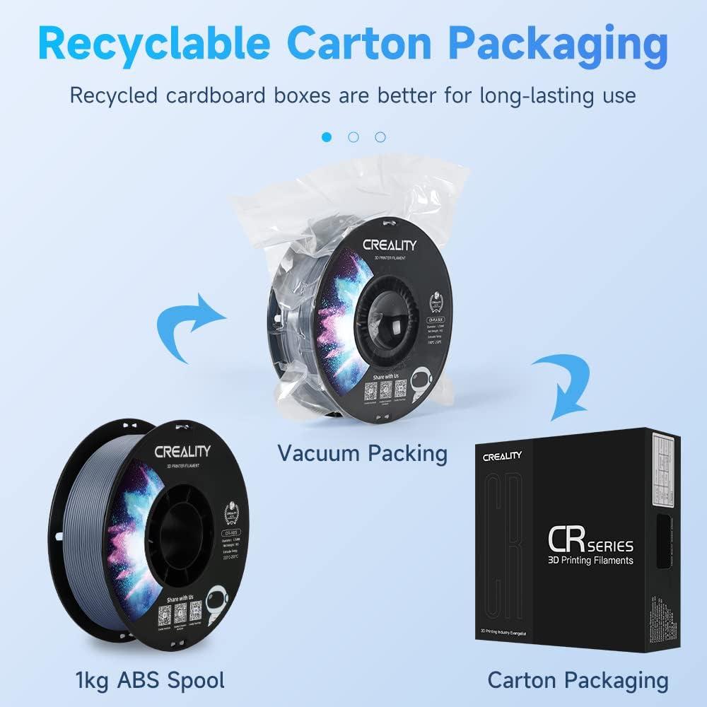 Filamento ABS Creality 1.75mm Gris 1kg para Impresora 3D