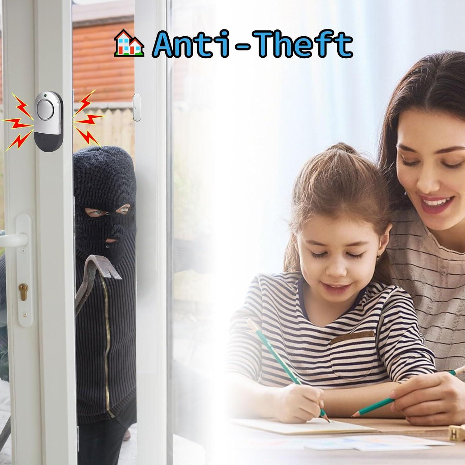 Alarmas de Puerta y Ventana Zabree 120 dB 4 Piezas