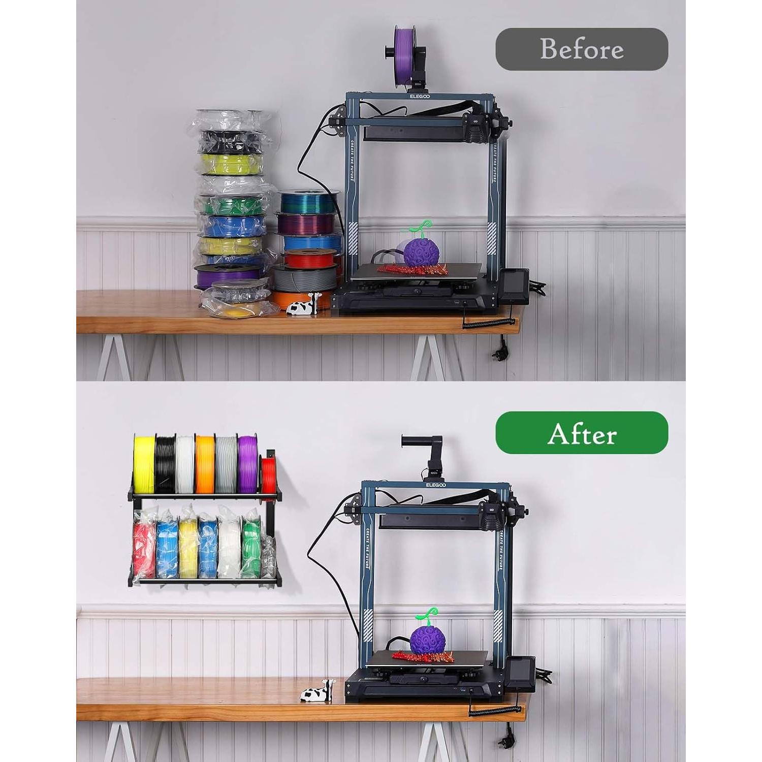 Soporte de Almacenamiento de Filamento 3D AHOWPD Negro 2 Niveles