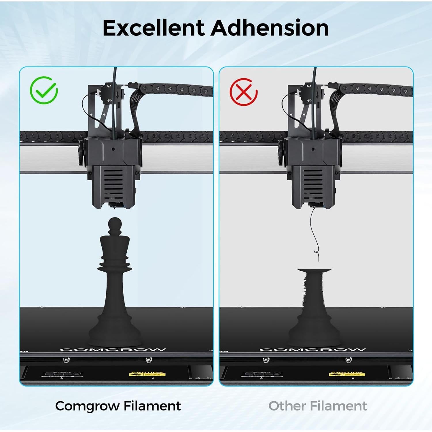 Filamento PLA Comgrow 1.75mm Negro 2 Rollos 0.91kg para Impresora 3D