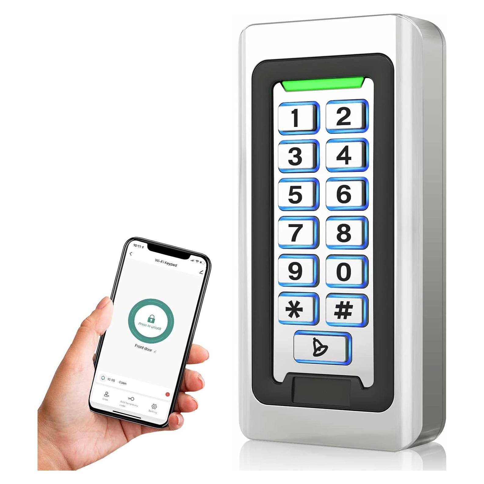 Teclado Control Acceso Inalámbrico AMOCAM S602-TUYA LED