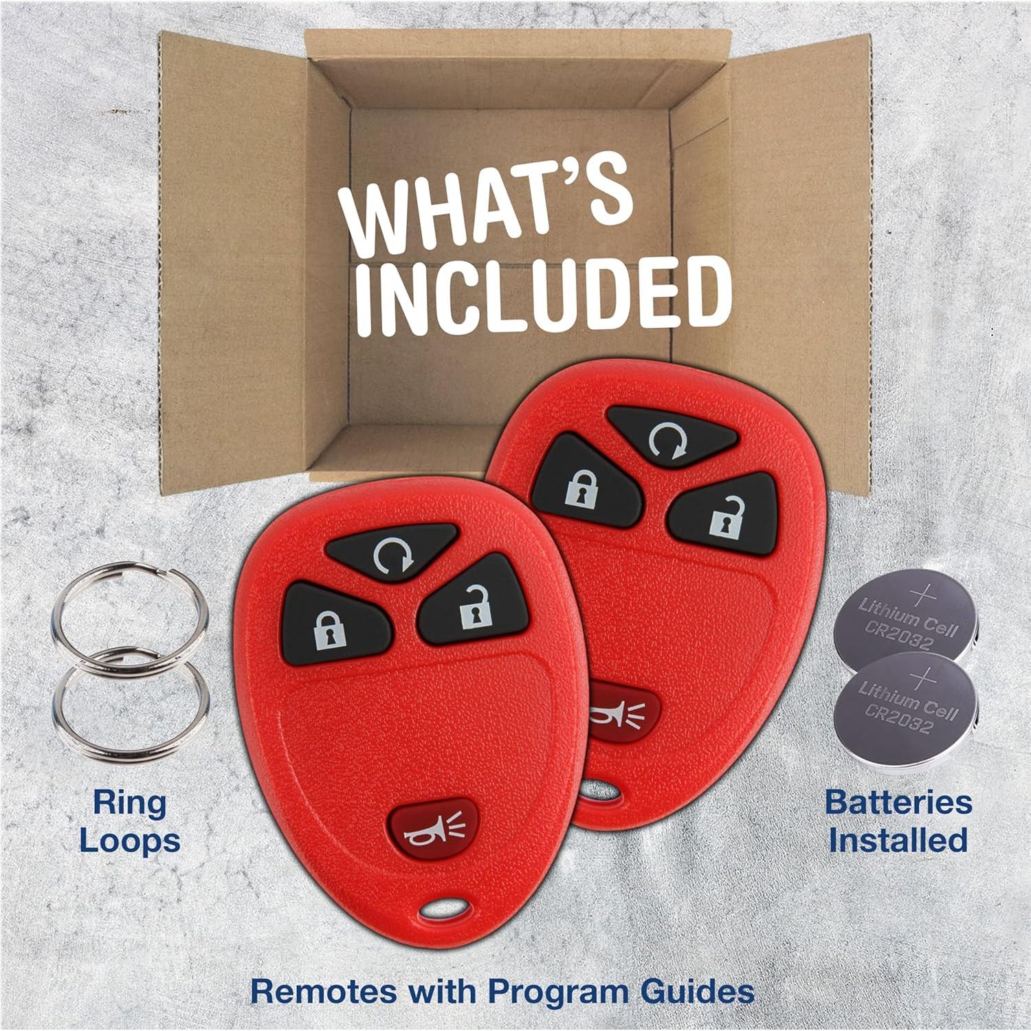 2X Llave Remota KeylessOption para Buick Chevrolet 4 Botones