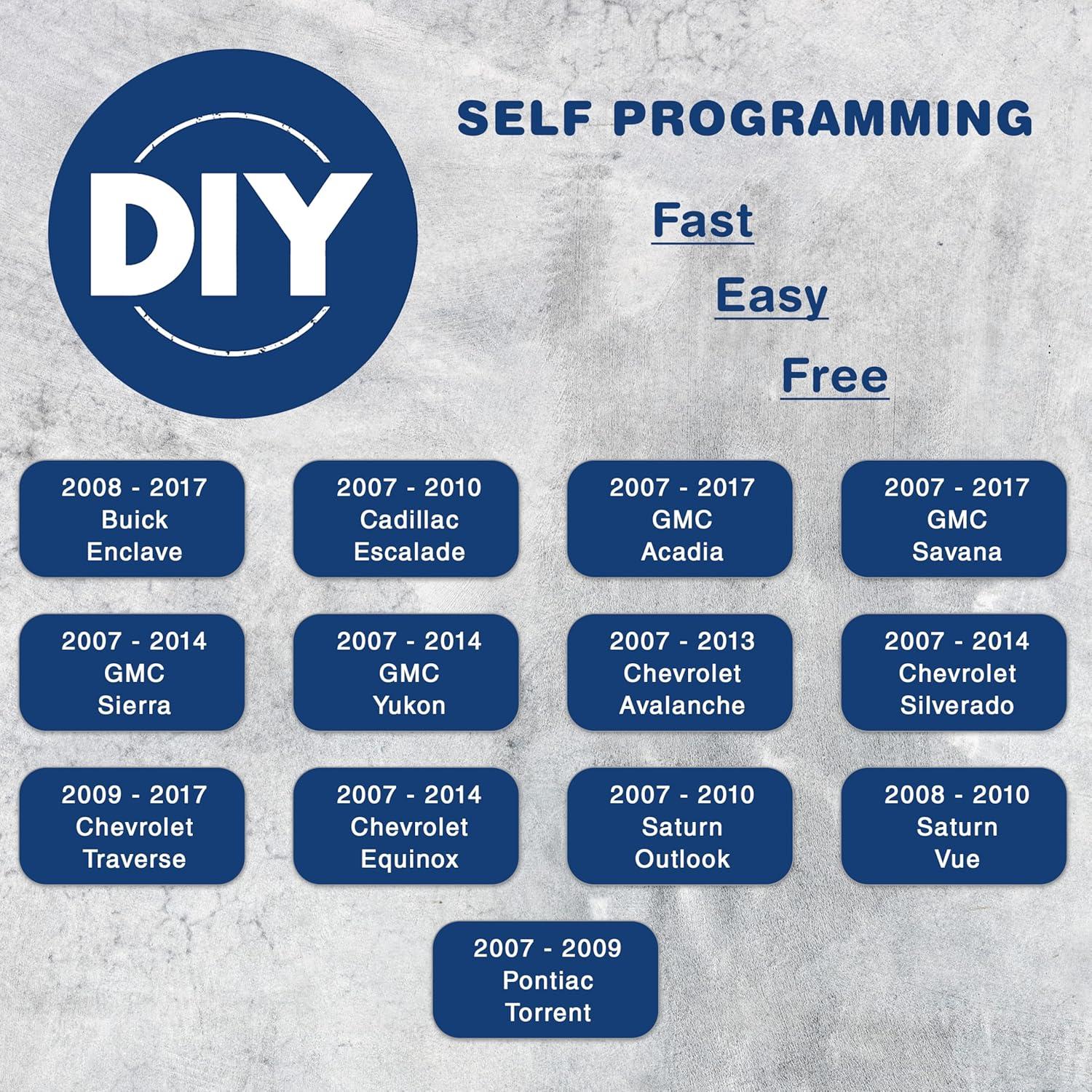 2X Llave Remota KeylessOption para Buick Chevrolet 4 Botones