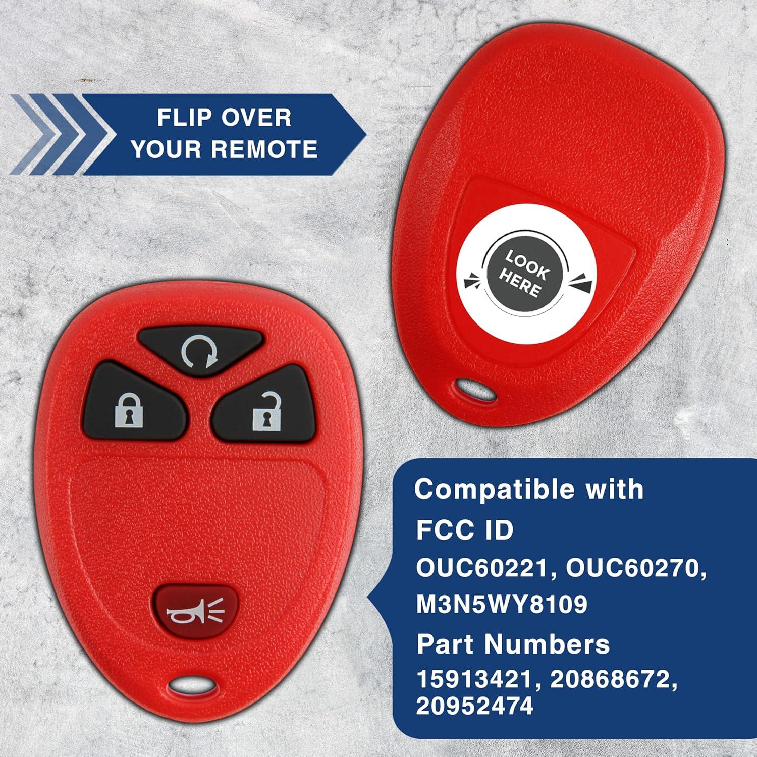 2X Llave Remota KeylessOption para Buick Chevrolet 4 Botones