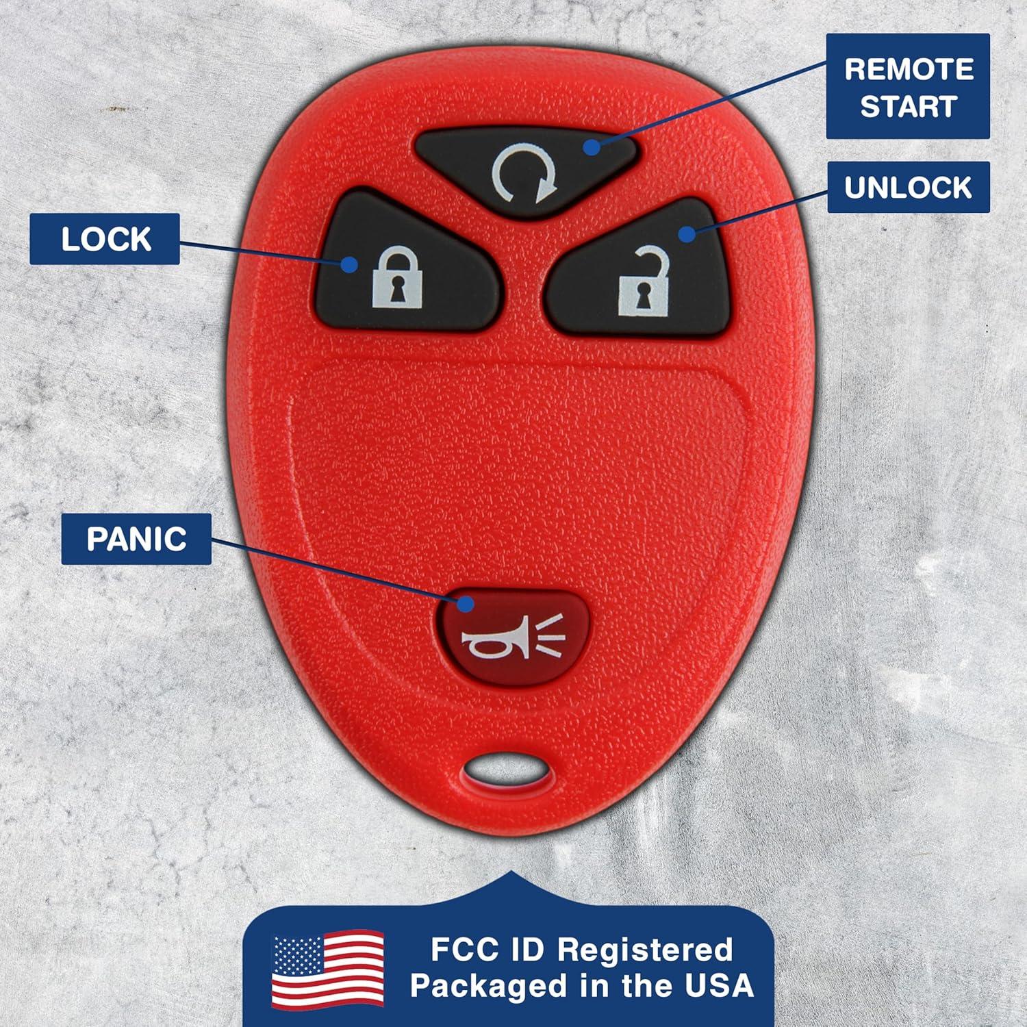 2X Llave Remota KeylessOption para Buick Chevrolet 4 Botones