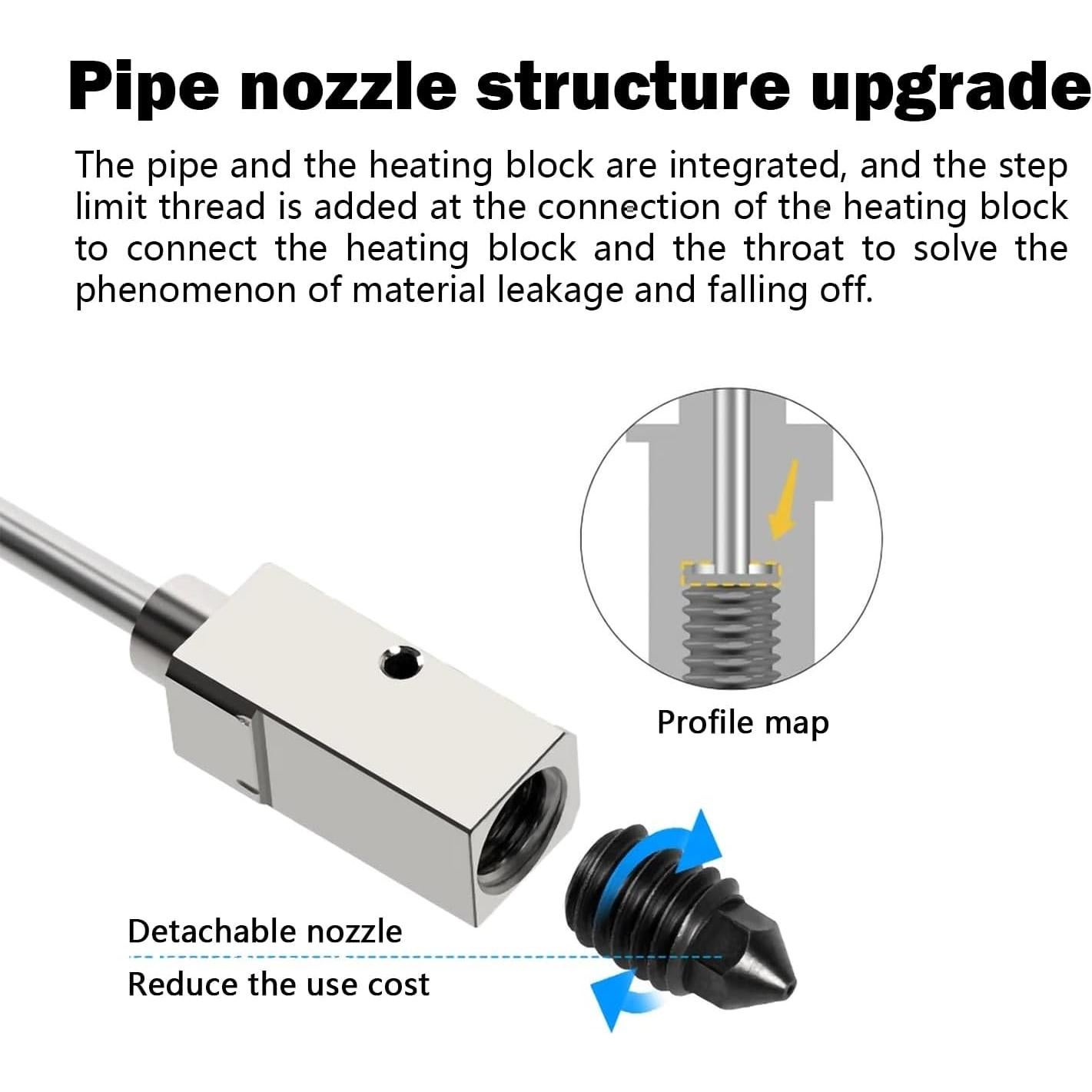 Hotend 0.2mm HysiPrui para Impresora 3D Bambu Lab P1P/P1S