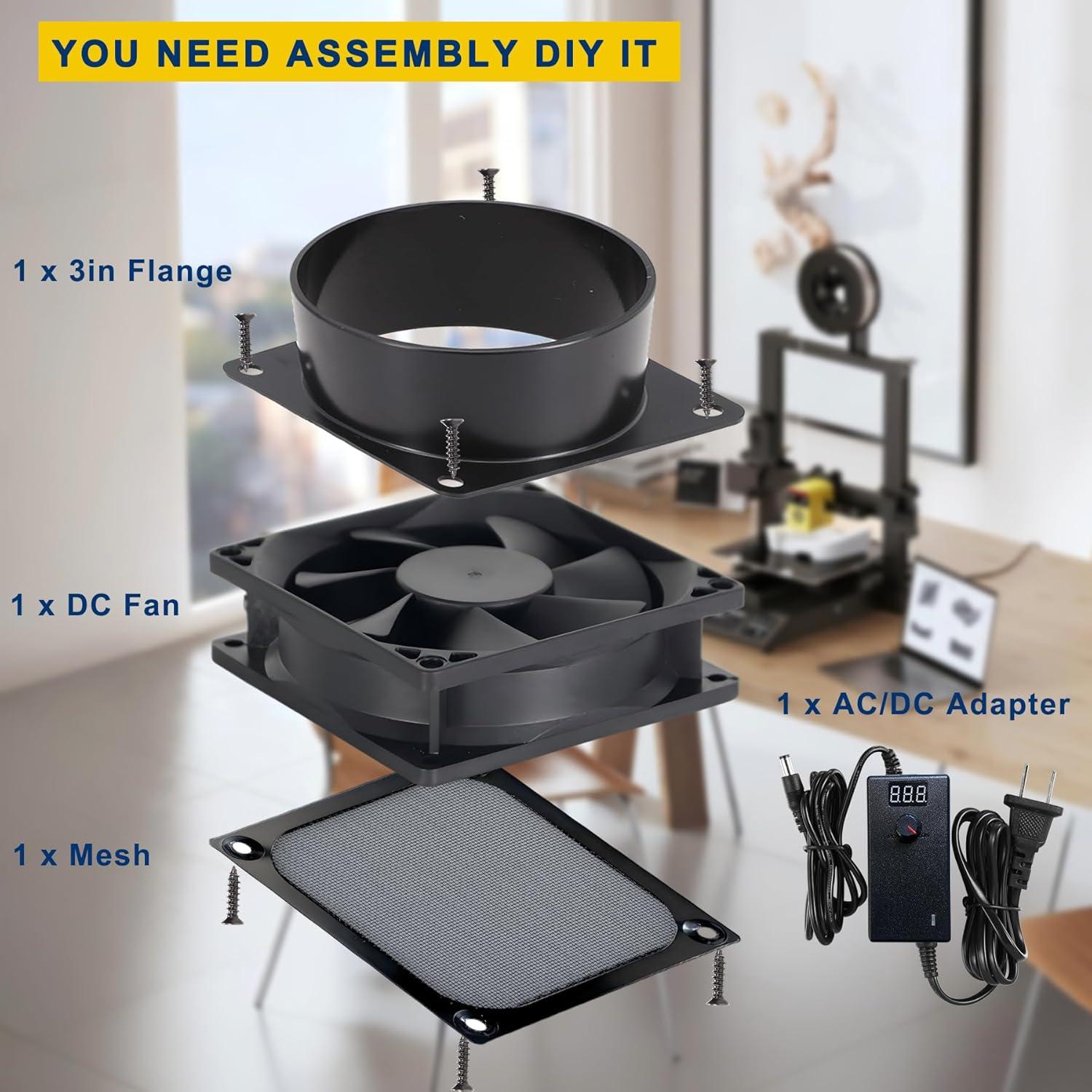 Kit Ventilador Axial 80mm DC12V 4500RPM Hose Vary