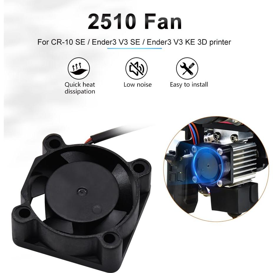 Ventilador Axial de Enfriamiento ELVES 2510 DC 24V para Impresoras 3D