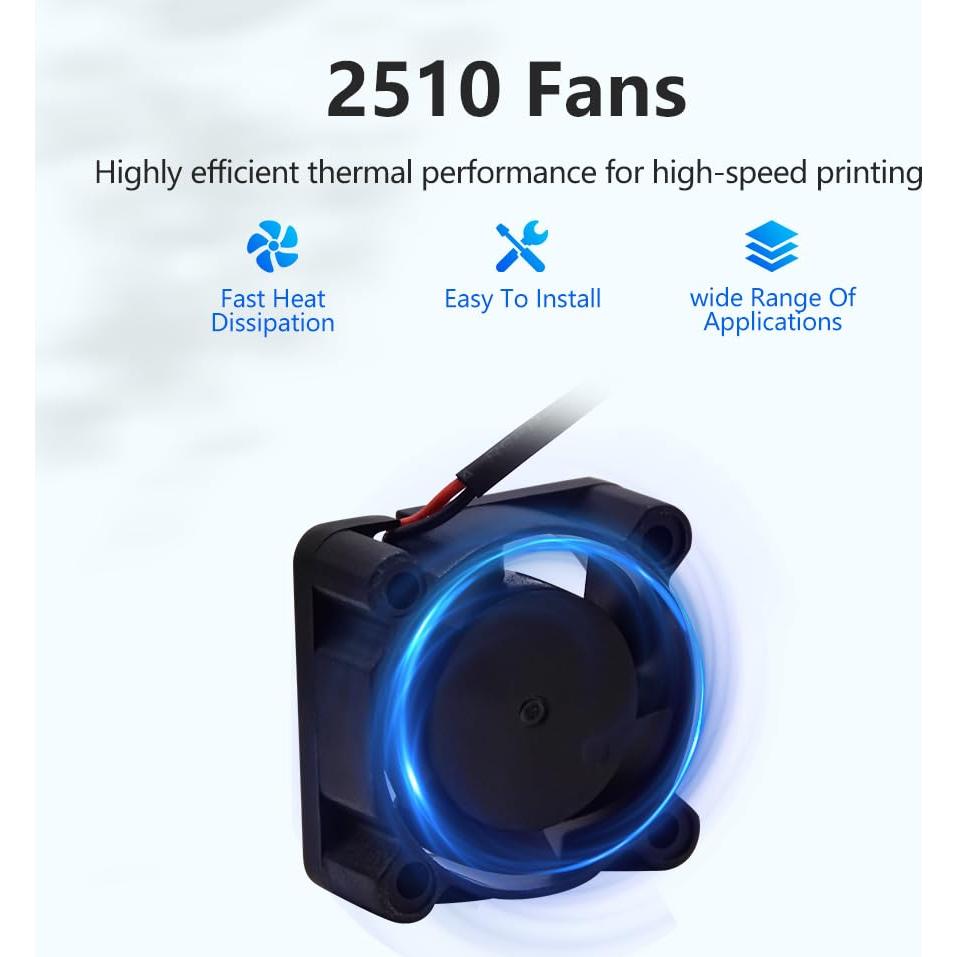 Ventilador Axial de Enfriamiento ELVES 2510 DC 24V para Impresoras 3D