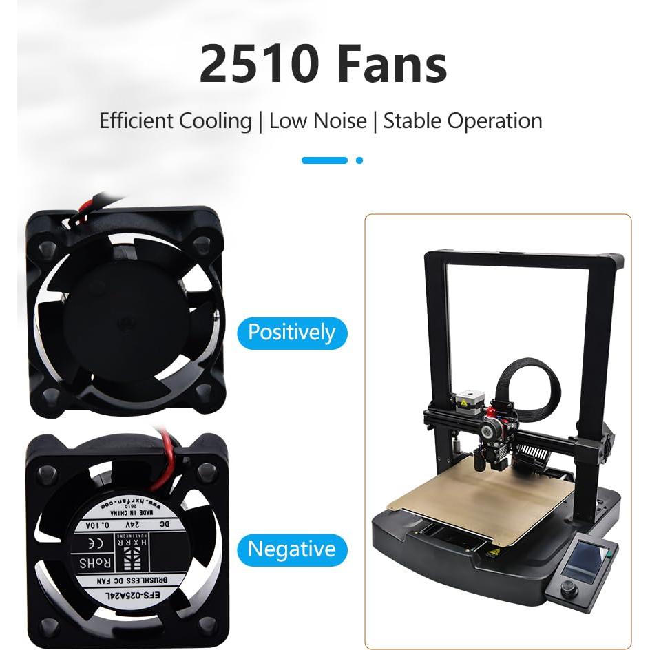 Ventilador Axial de Enfriamiento ELVES 2510 DC 24V para Impresoras 3D