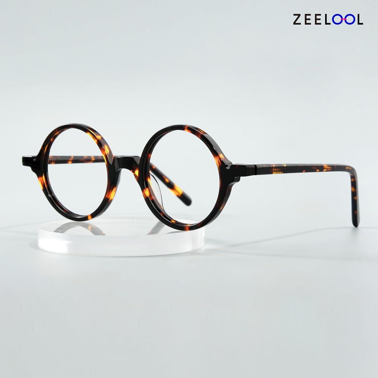 Gafas Redondas Vintage Zeelool Acetato Lente Claro
