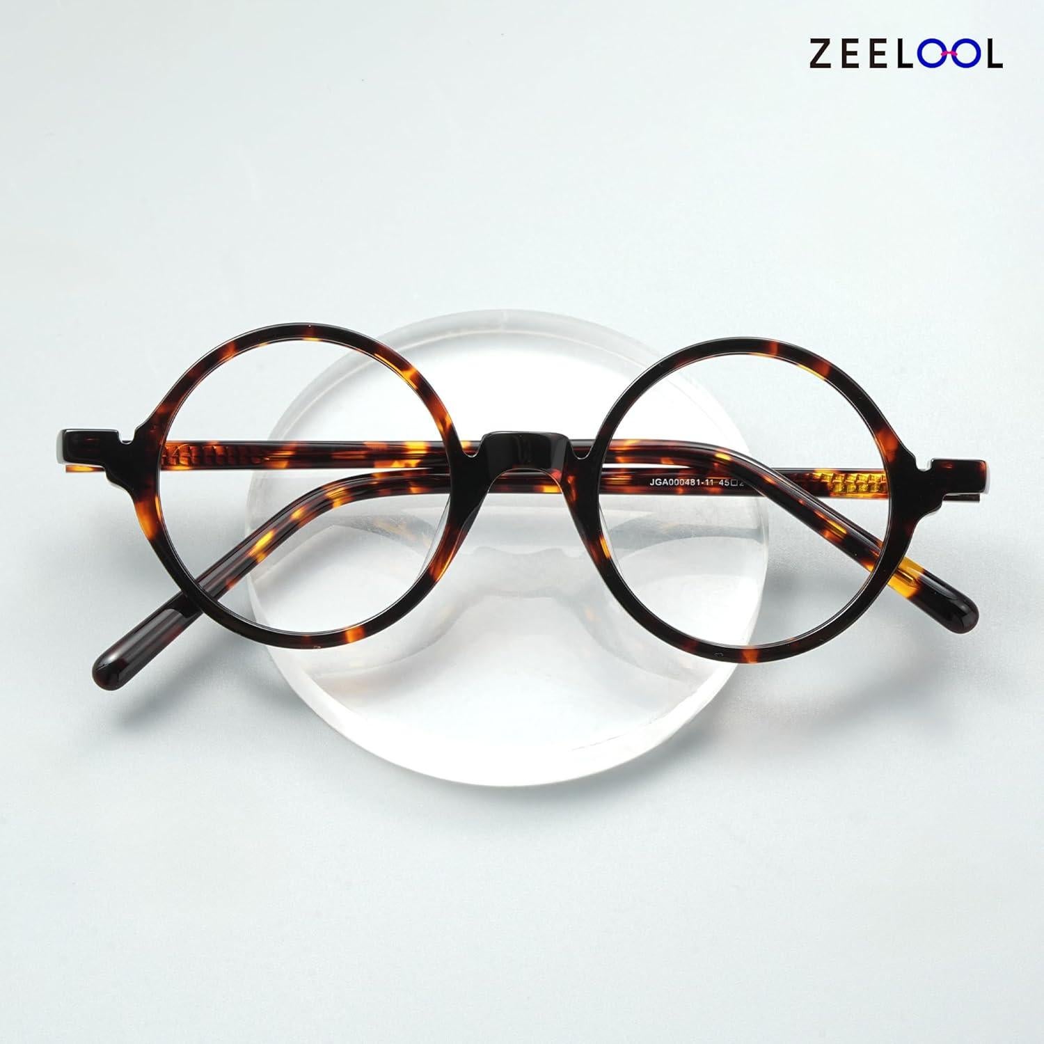 Gafas Redondas Vintage Zeelool Acetato Lente Claro