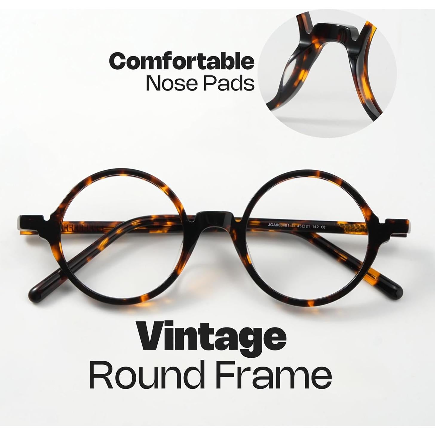 Gafas Redondas Vintage Zeelool Acetato Lente Claro