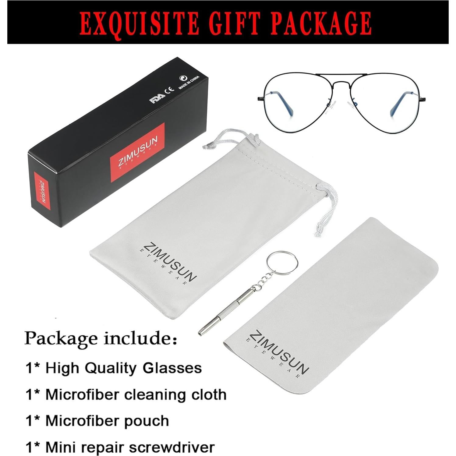 Gafas Aviador Unisex ZMS3025 Metal Lentes Transparentes