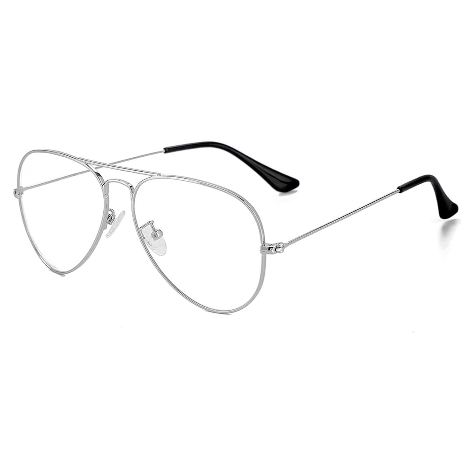 Gafas Aviador Clásicas ZMS3025 Metal Lentes Transparentes