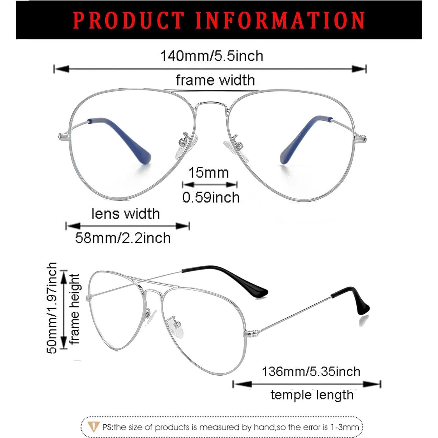 Gafas Aviador Clásicas ZMS3025 Metal Lentes Transparentes
