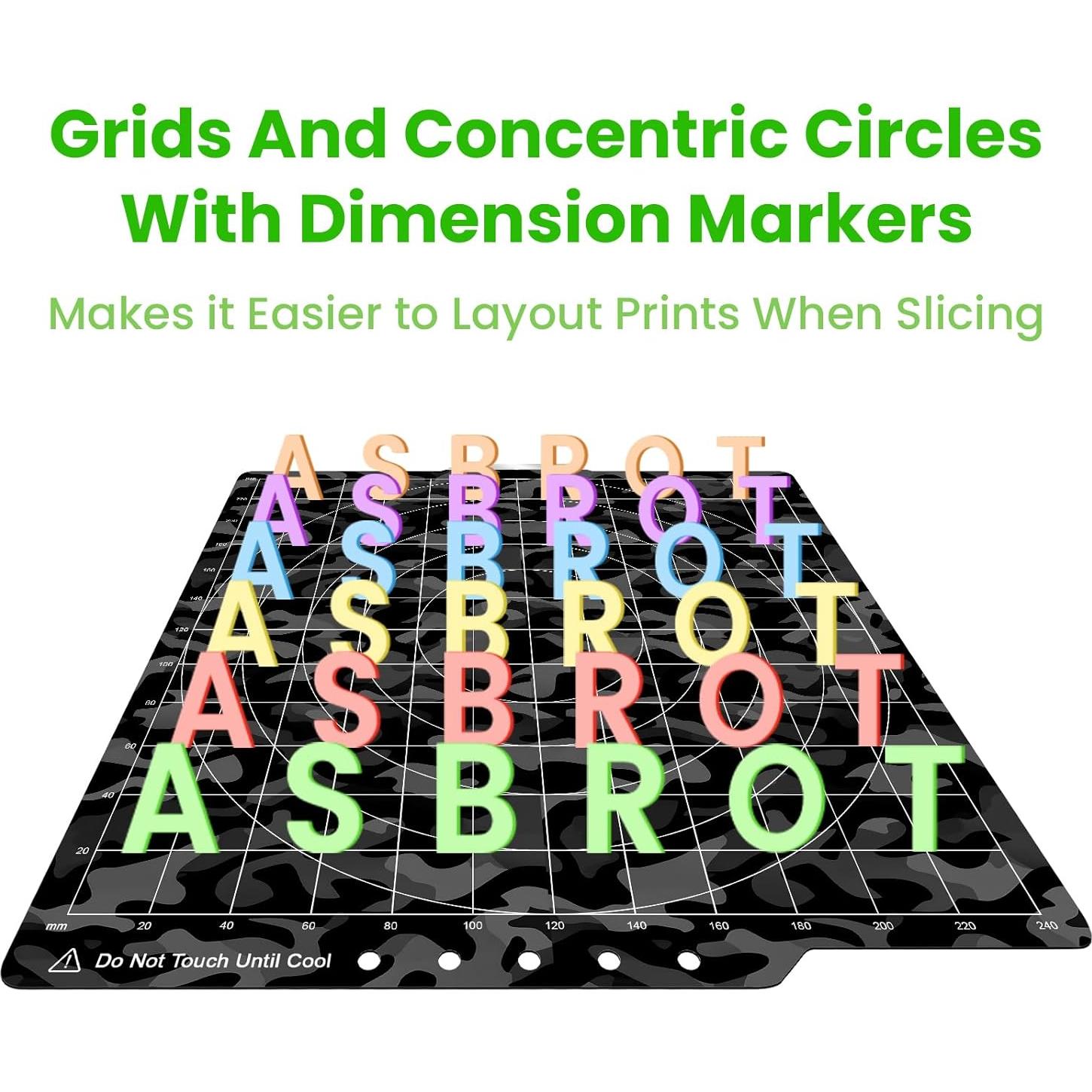 Placa de Construcción para Impresora 3D Asbrot JZ 257 Carbono-Camuflaje