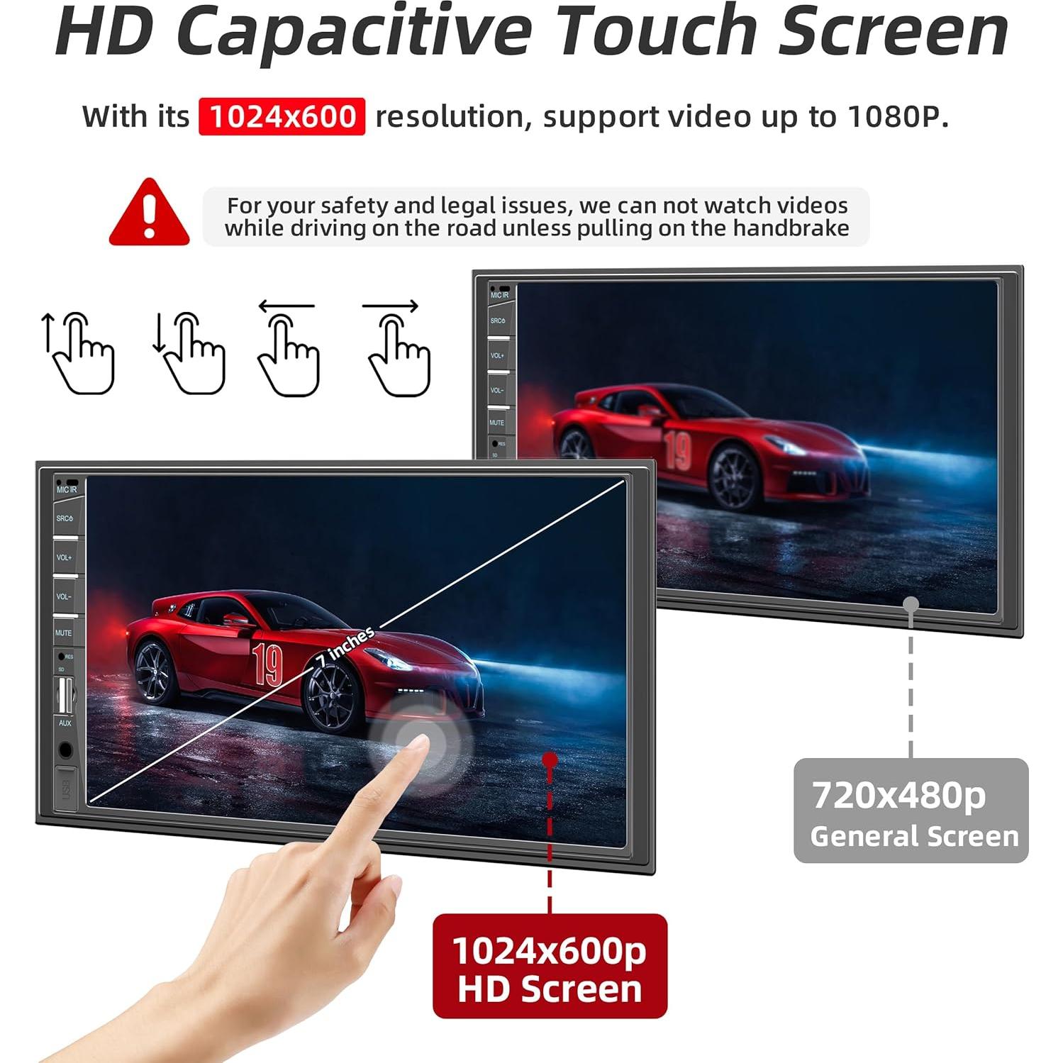 Estéreo de coche Naifay X6DVR 2 Din 7" con Carplay y cámara