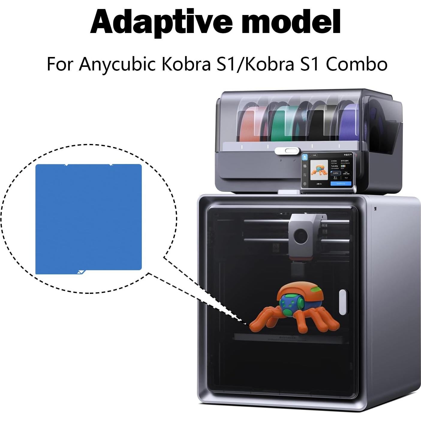 Placa Fría RugooSpink 264x276mm para Impresora 3D Anycubic Kobra S1