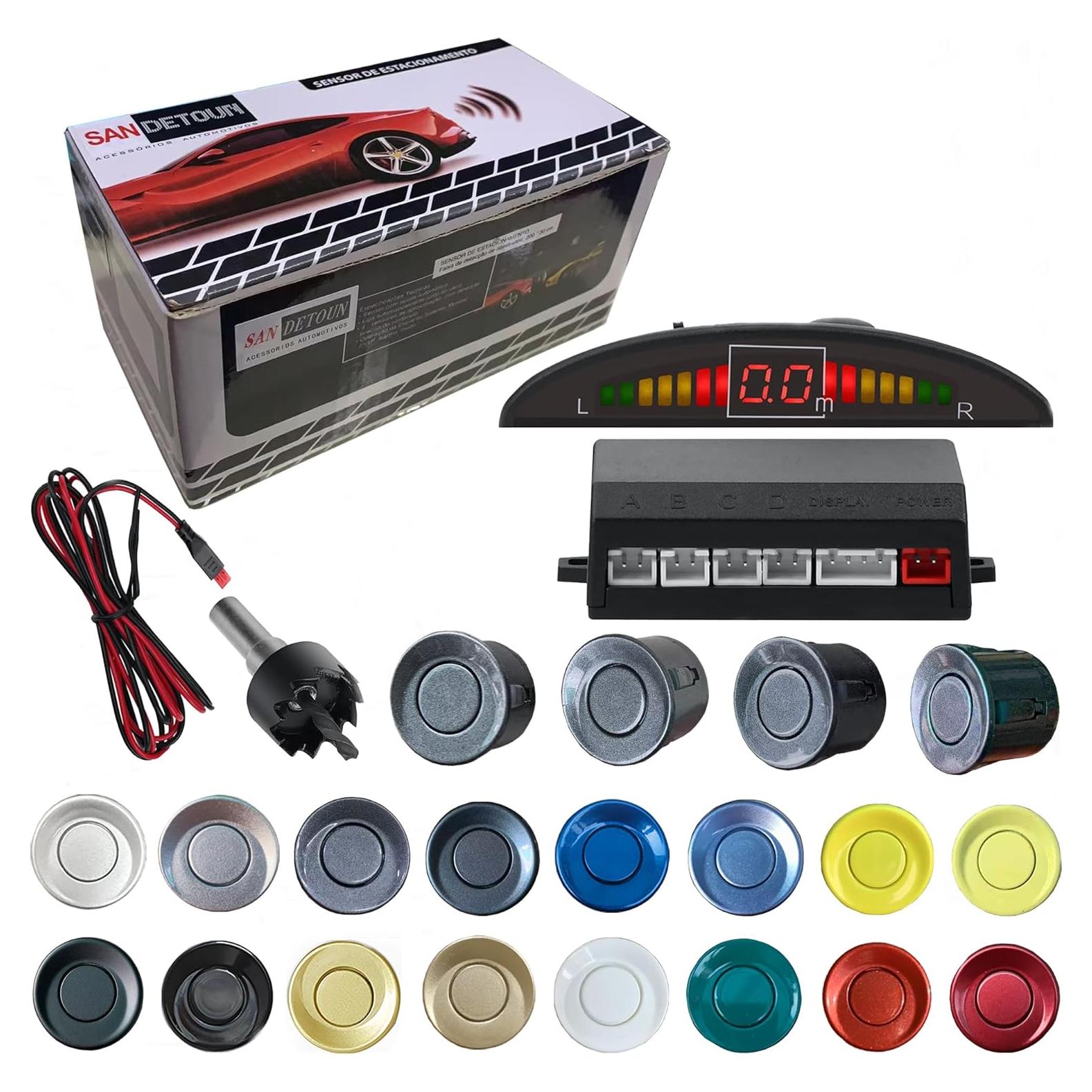 Sistema Radar Estacionamiento SANDETOUN 4 Sensores LED Gris