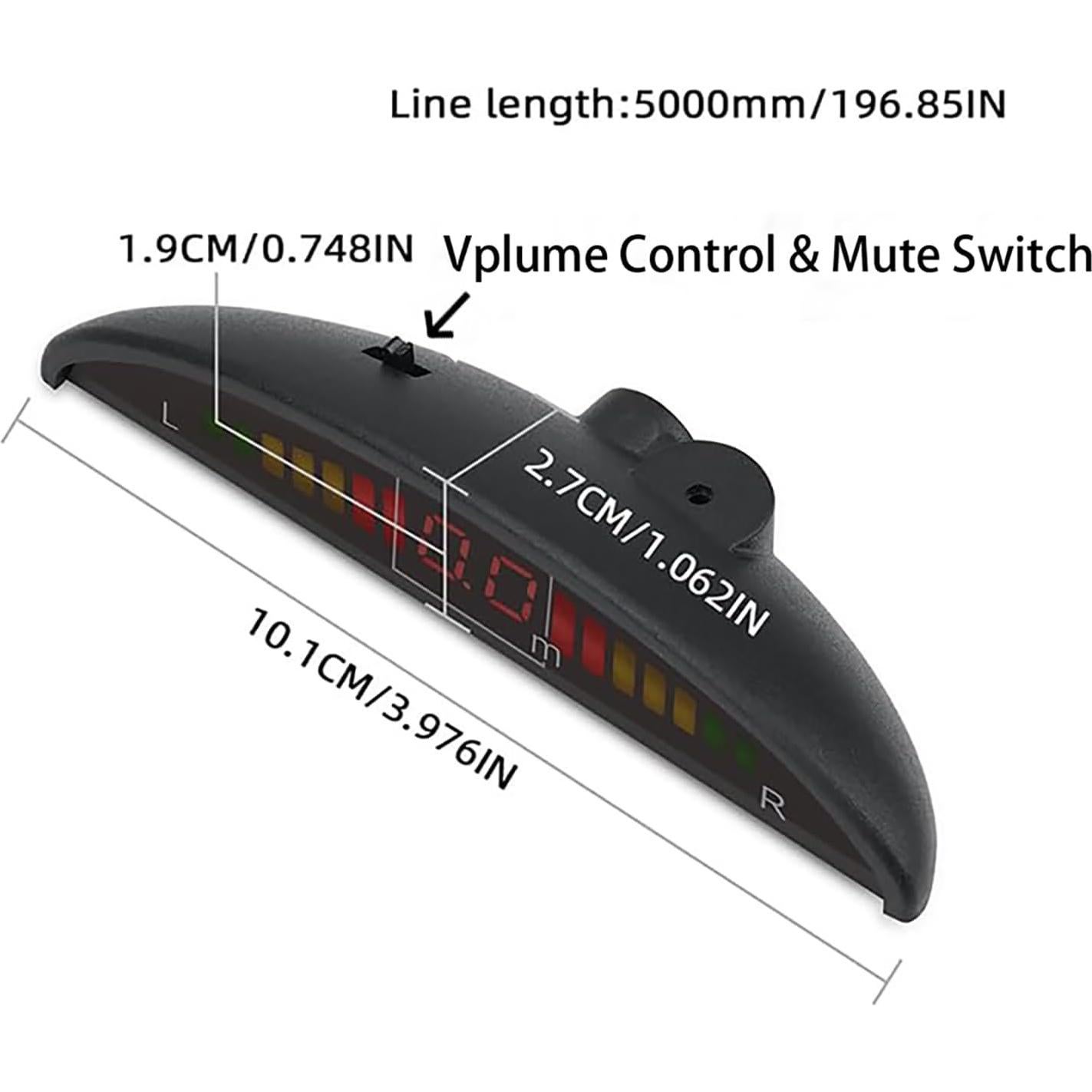 Sistema Radar Estacionamiento SANDETOUN 4 Sensores LED Gris