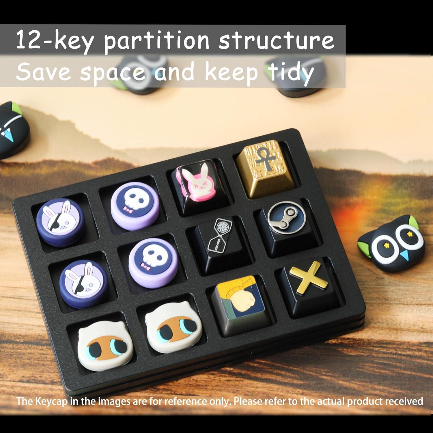 Caja de Almacenamiento de Teclas NLOFIN 12 Ranuras Aluminio Negro