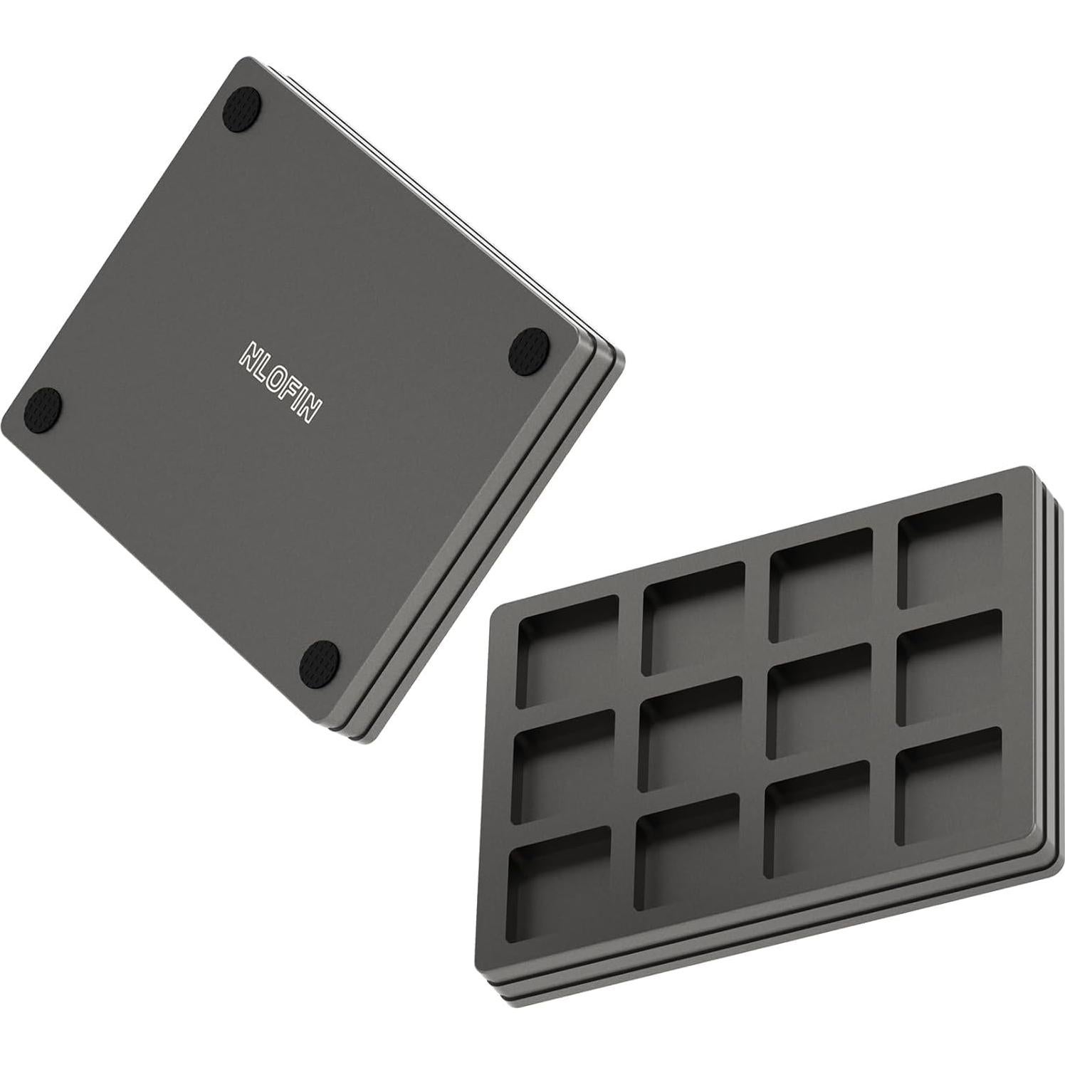 Caja de Almacenamiento de Teclas NLOFIN 12 Ranuras Aluminio Negro