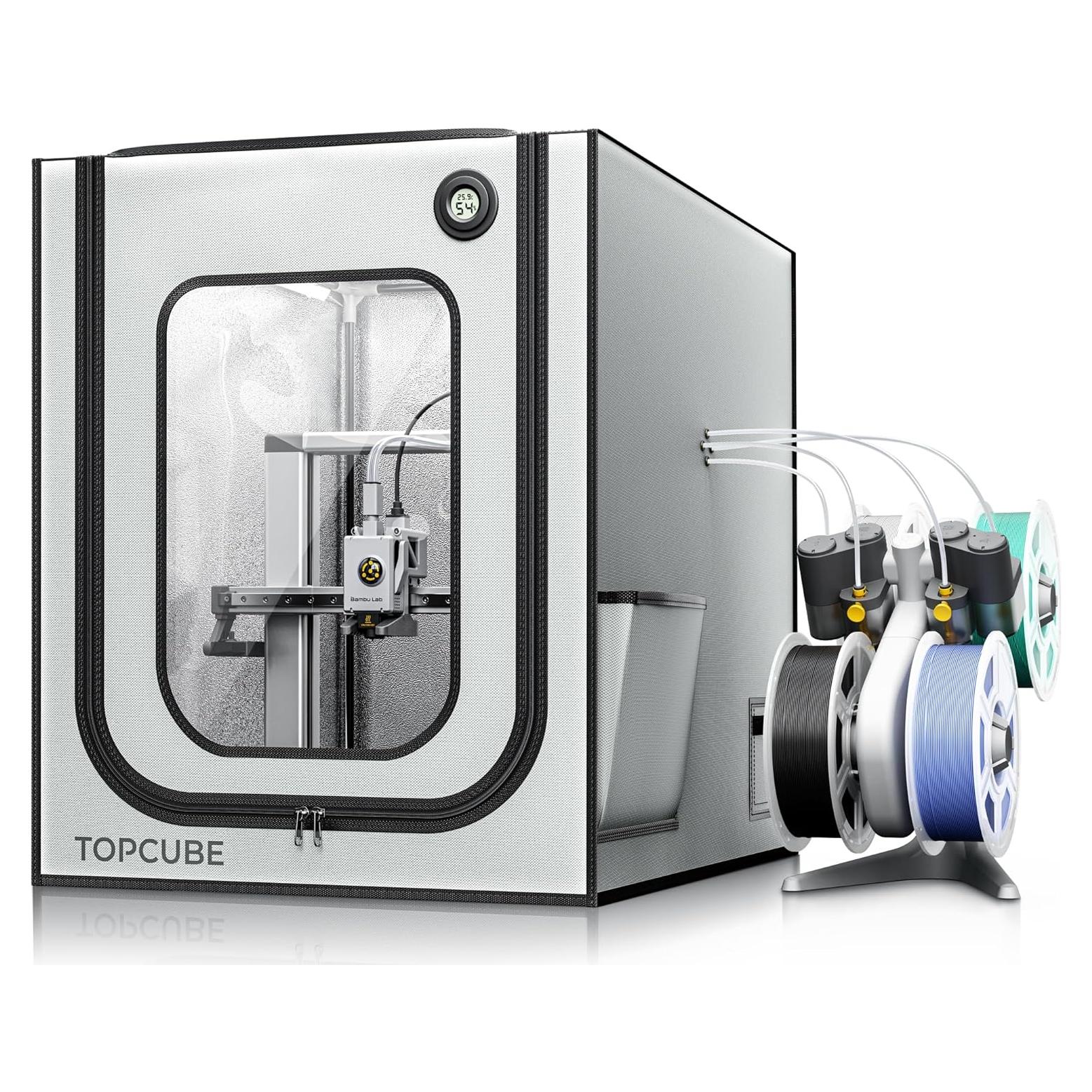 Cubierta para Impresora 3D TOPCUBE C1 A1 Gris Ignífuga LED