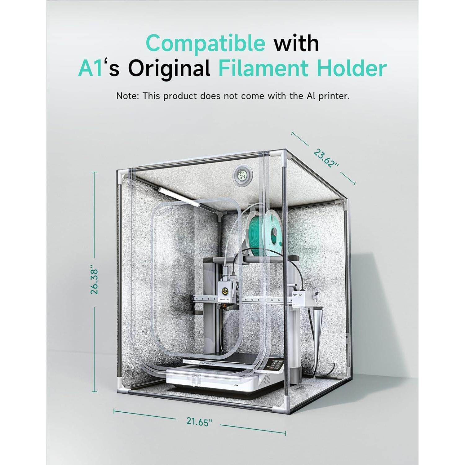 Cubierta para Impresora 3D TOPCUBE C1 A1 Gris Ignífuga LED