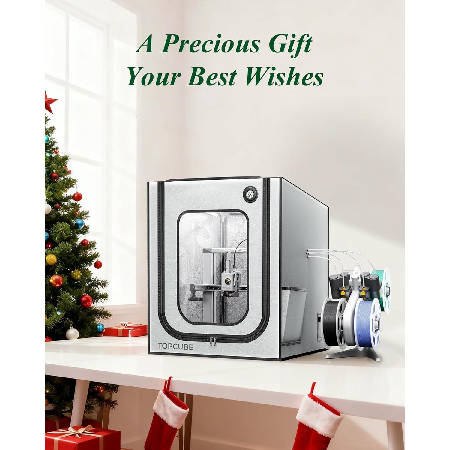 Cubierta para Impresora 3D TOPCUBE C1 A1 Gris Ignífuga LED