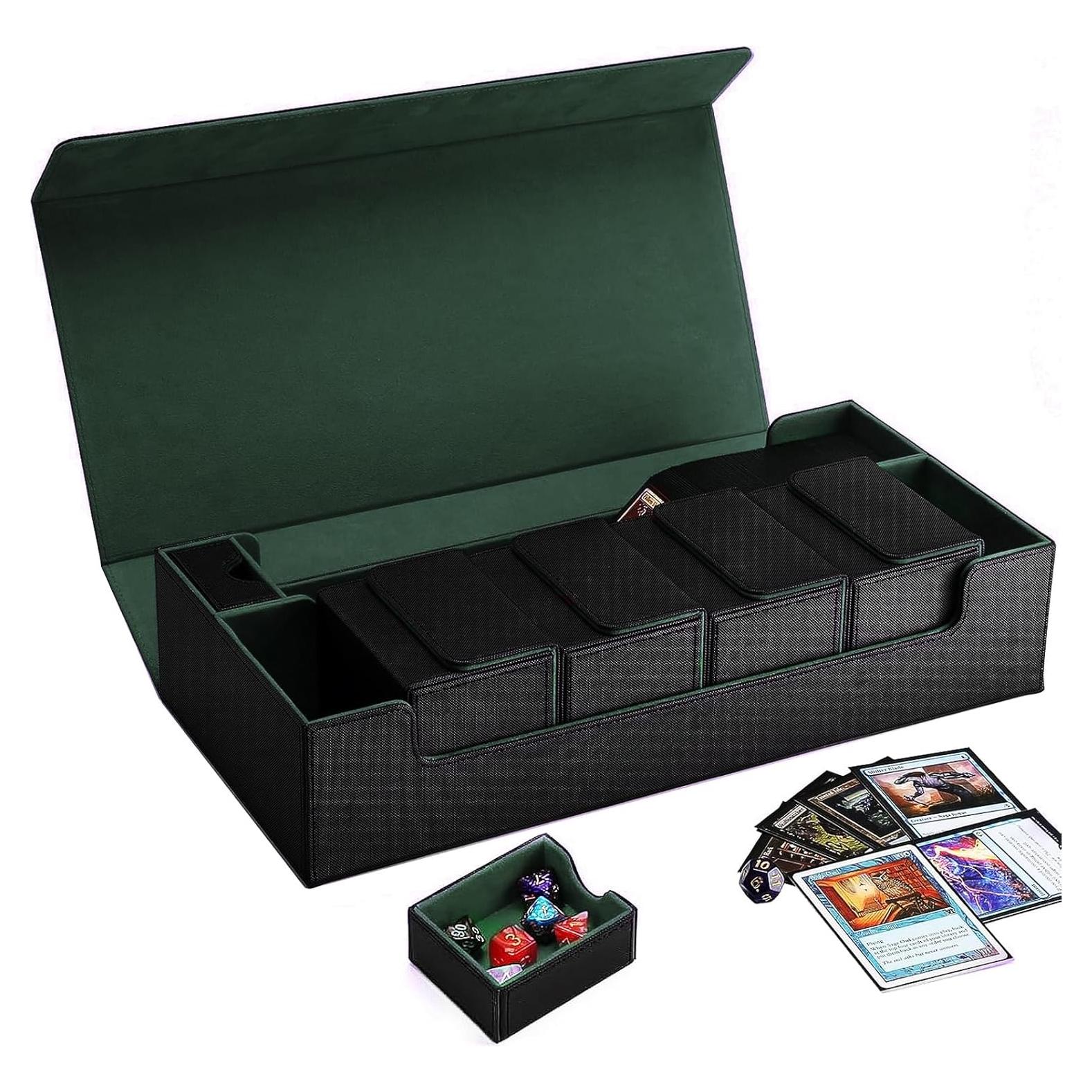 Caja para Cartas TCG Scimi 800+ Cartas Magnética Negro/Verde