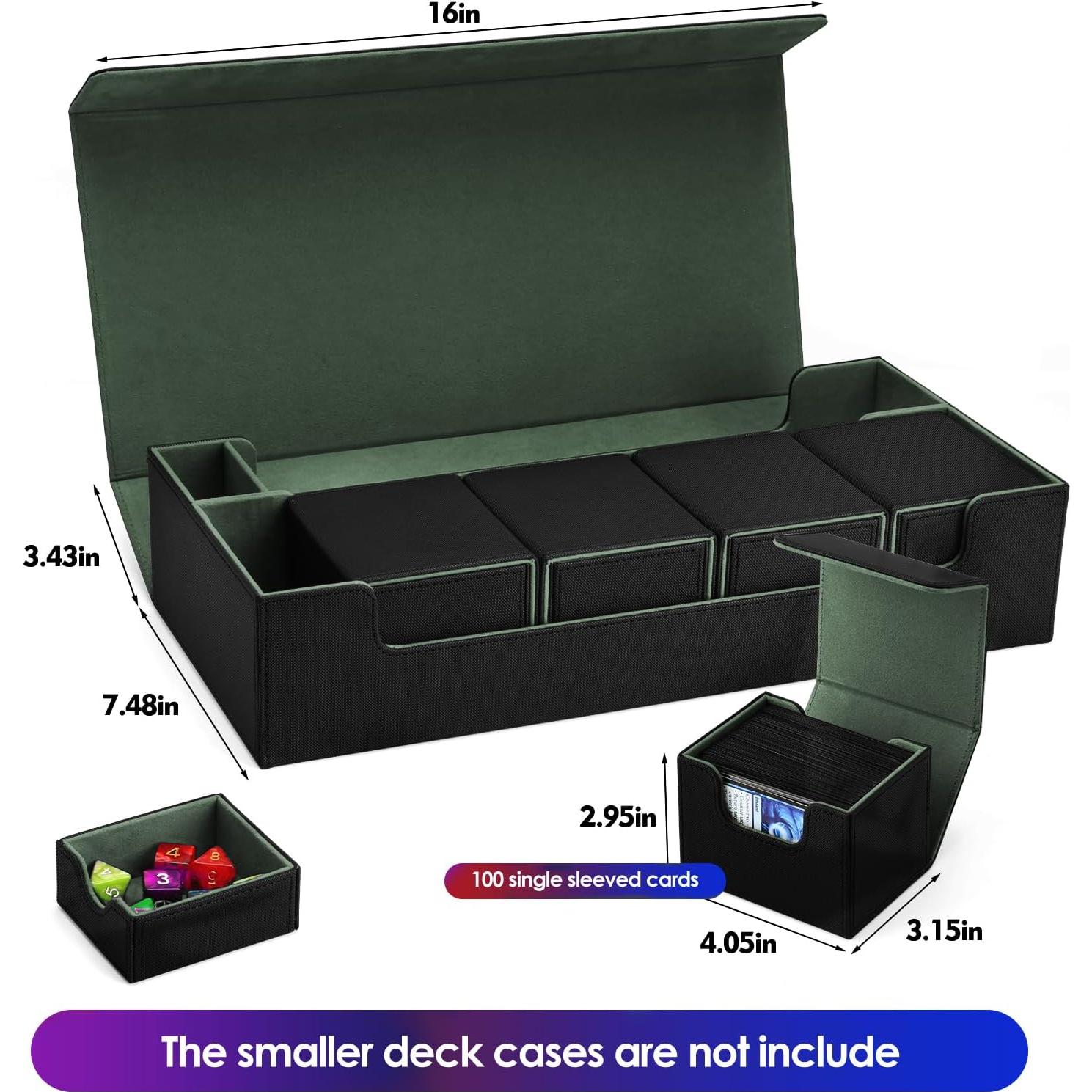 Caja para Cartas TCG Scimi 800+ Cartas Magnética Negro/Verde