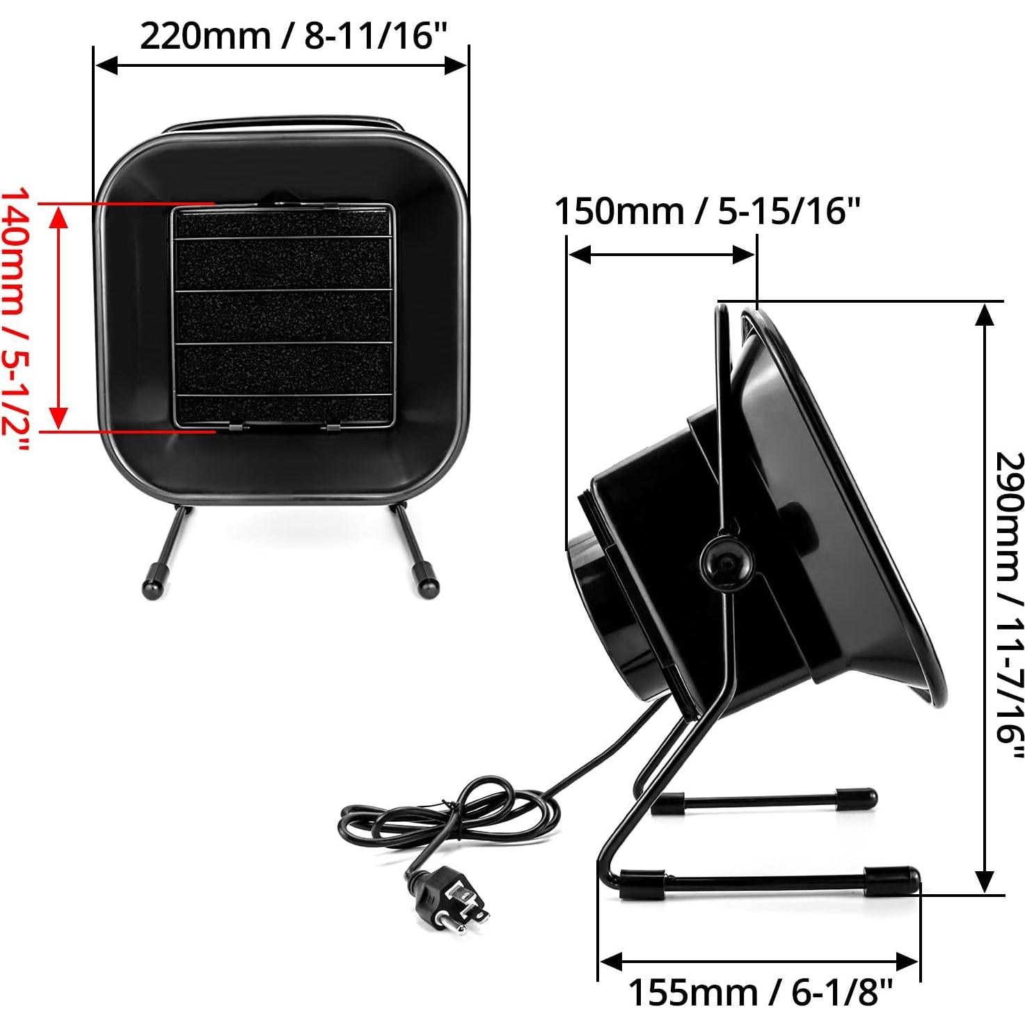 Extractor de Humo QWORK WD4668, Ajustable y Silencioso