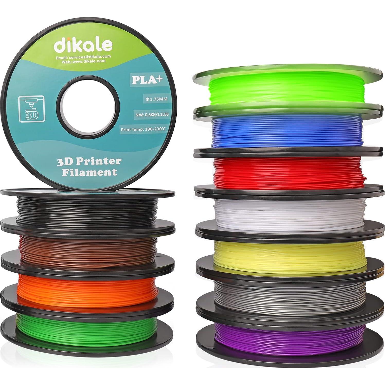Filamento PLA Pro 1.75mm dikale 12 Colores 6KG para Impresora 3D