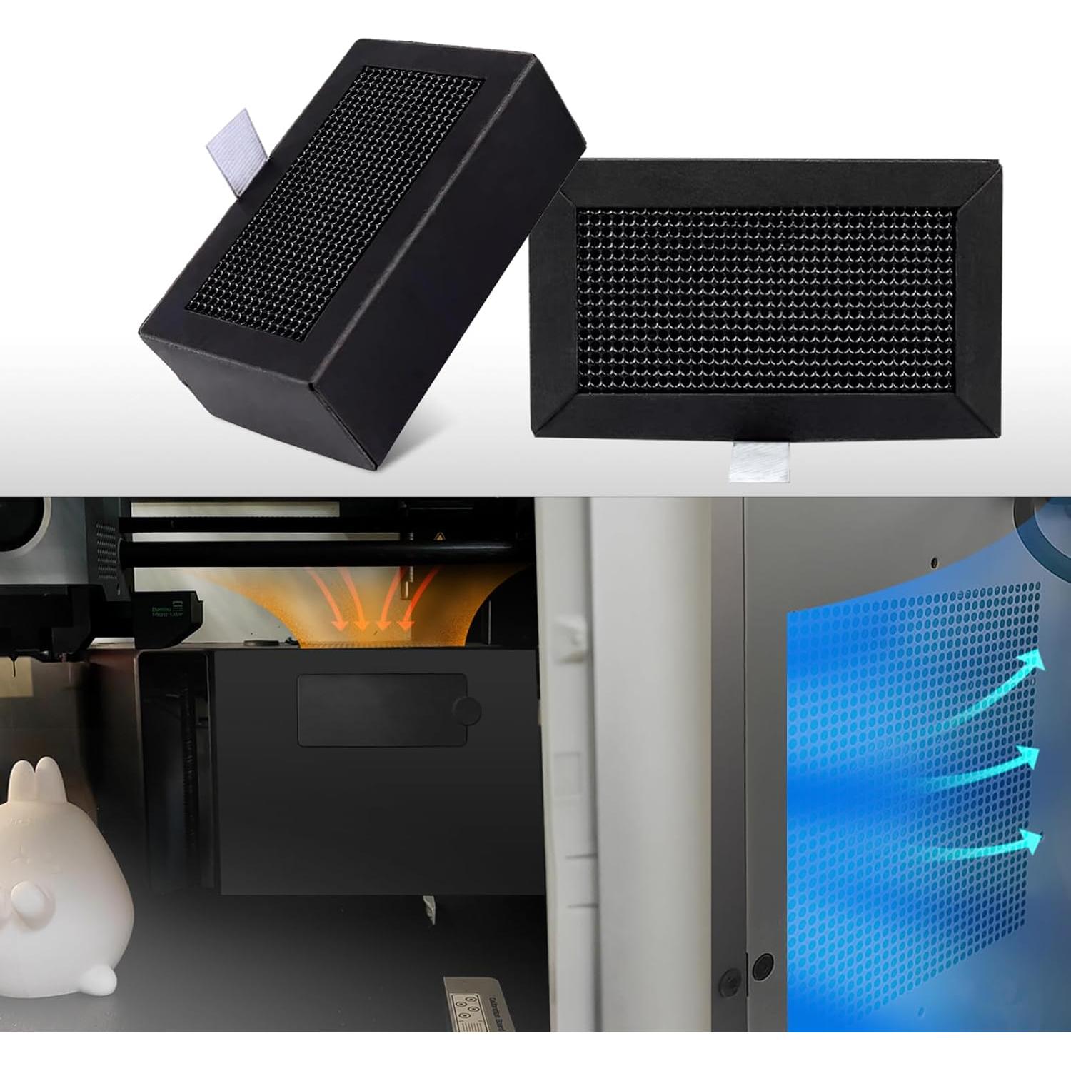 Cartucho Filtro Aire Carbón Activado 2 Piezas Bambu Lab X1C/P1P/P1S/X1/X1E