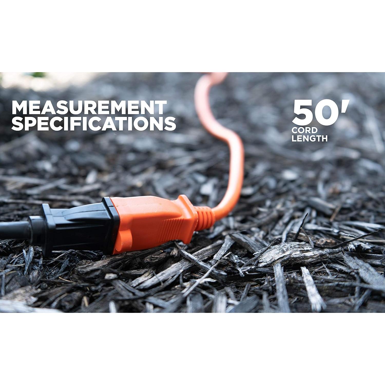 Cable de Extensión Woods 0723 16 AWG 15,24 m Naranja