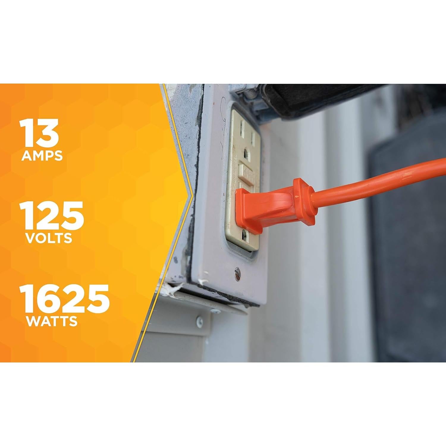 Cable de Extensión Woods 0723 16 AWG 15,24 m Naranja