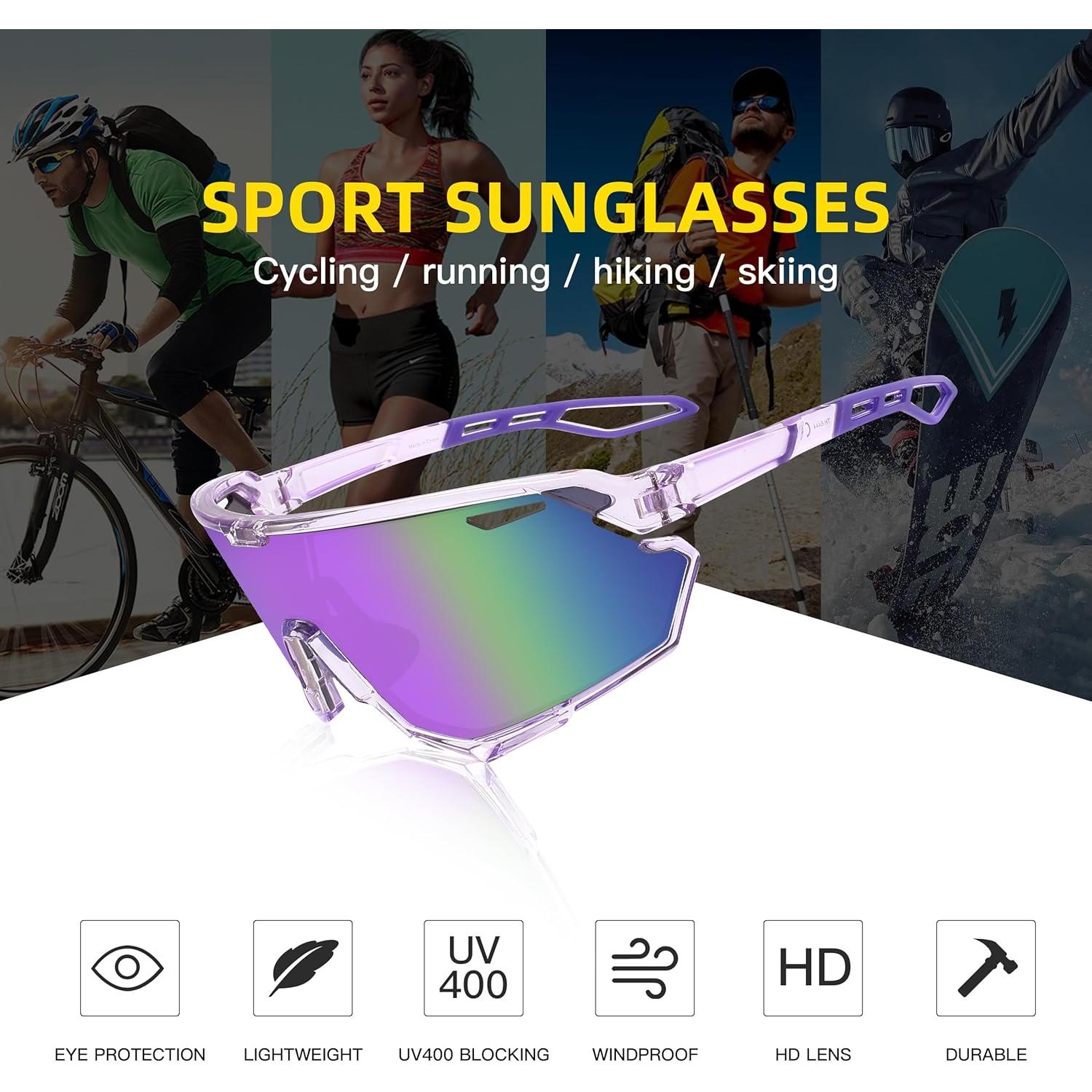 Gafas de sol deportivas SINSPORT Th6444 púrpura UV400