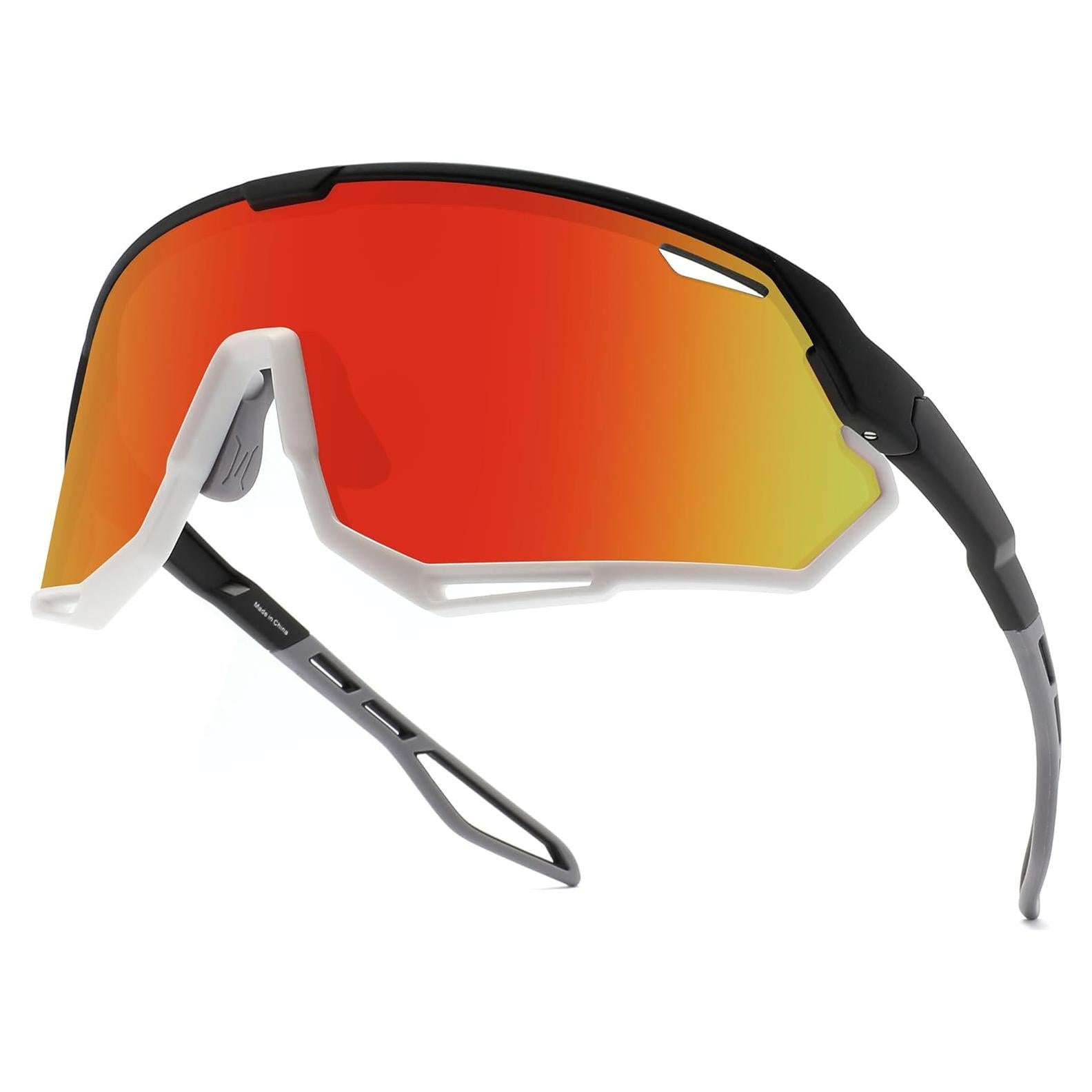 Gafas de Sol Deportivas SINSPORT Unisex HD UV400 Rojo/Blanco