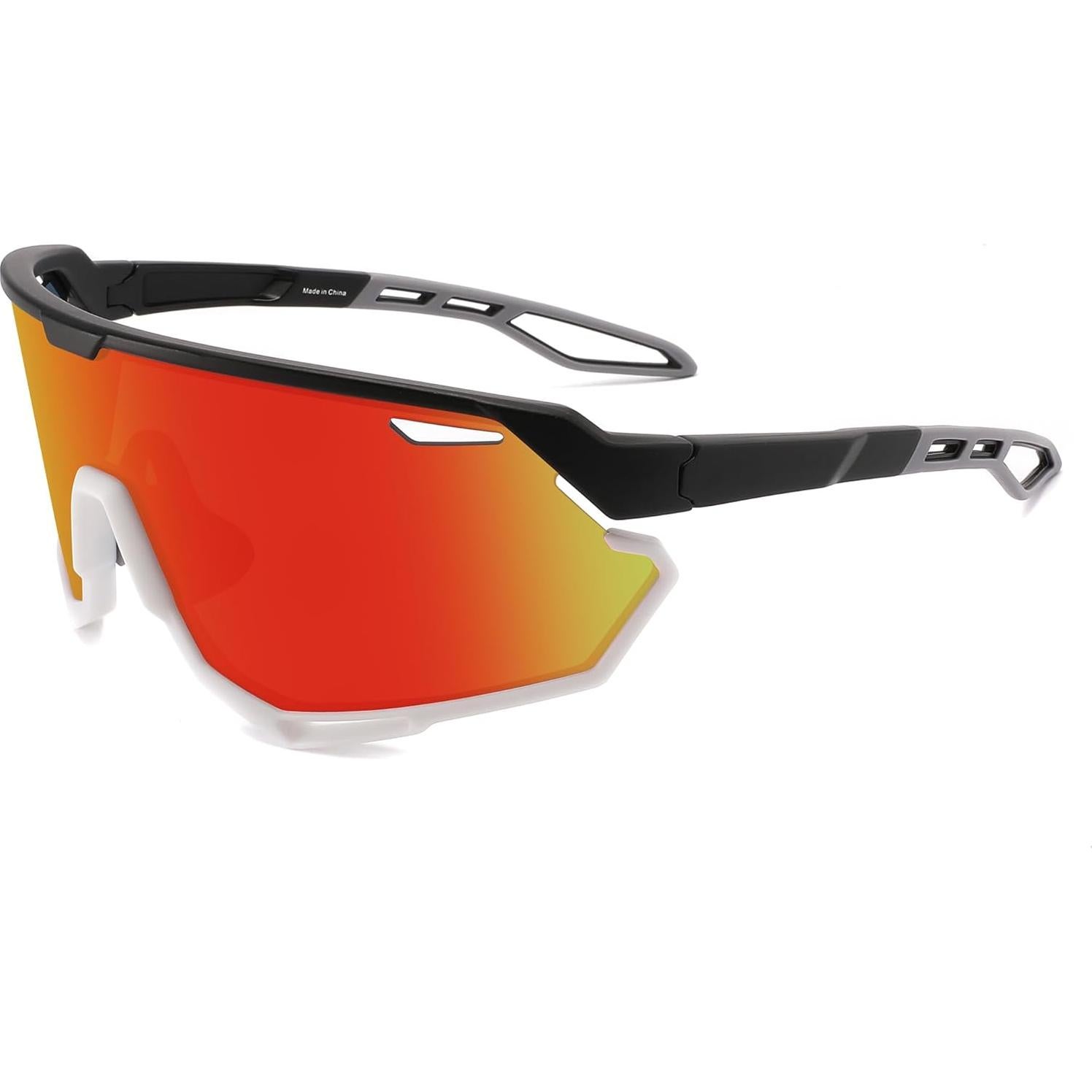 Gafas de Sol Deportivas SINSPORT Unisex HD UV400 Rojo/Blanco
