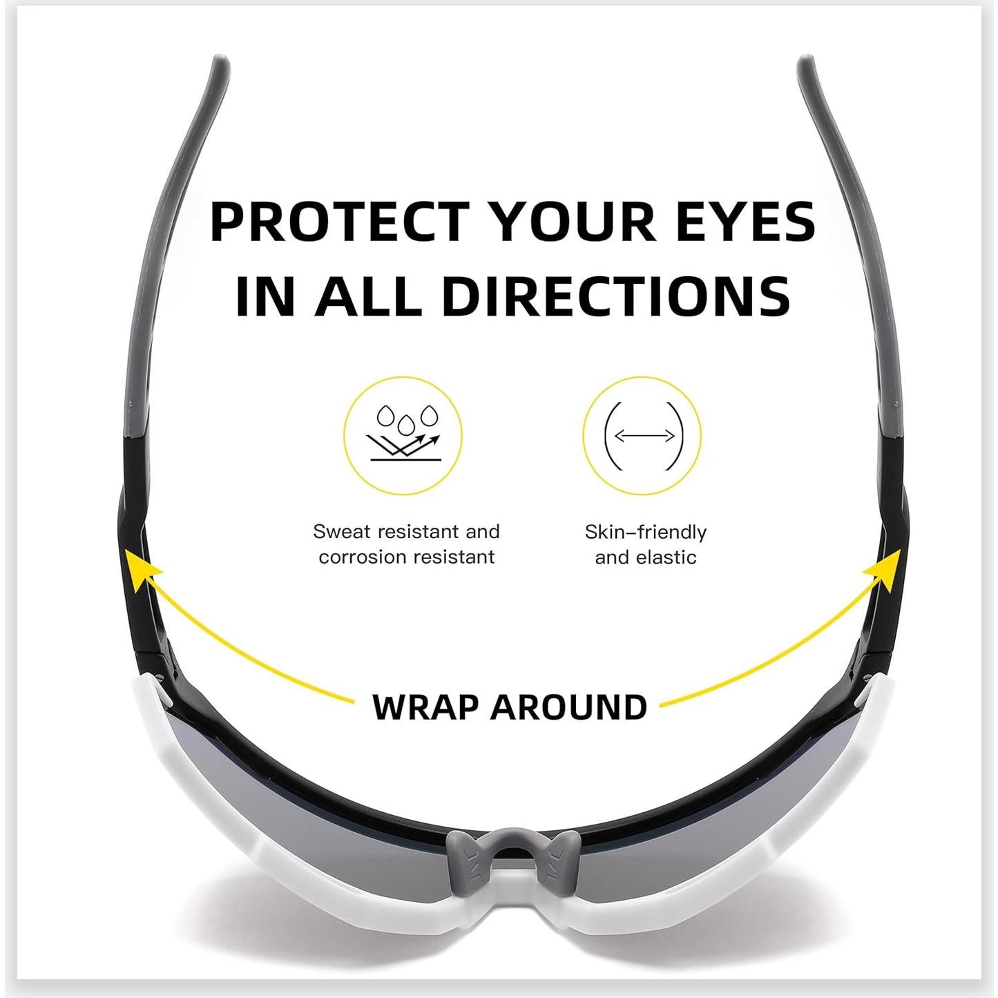 Gafas de Sol Deportivas SINSPORT Unisex HD UV400 Rojo/Blanco