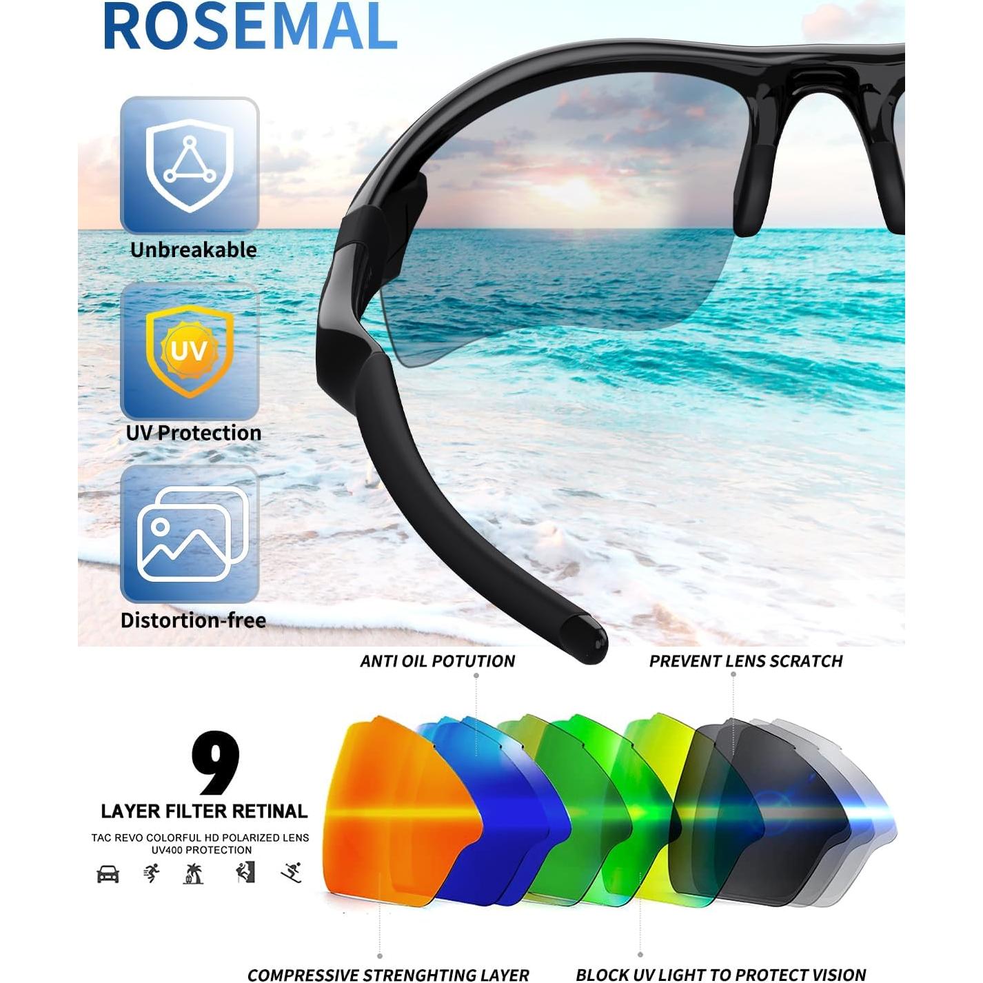Gafas de sol deportivas Rosemal 7121A polarizadas UV400