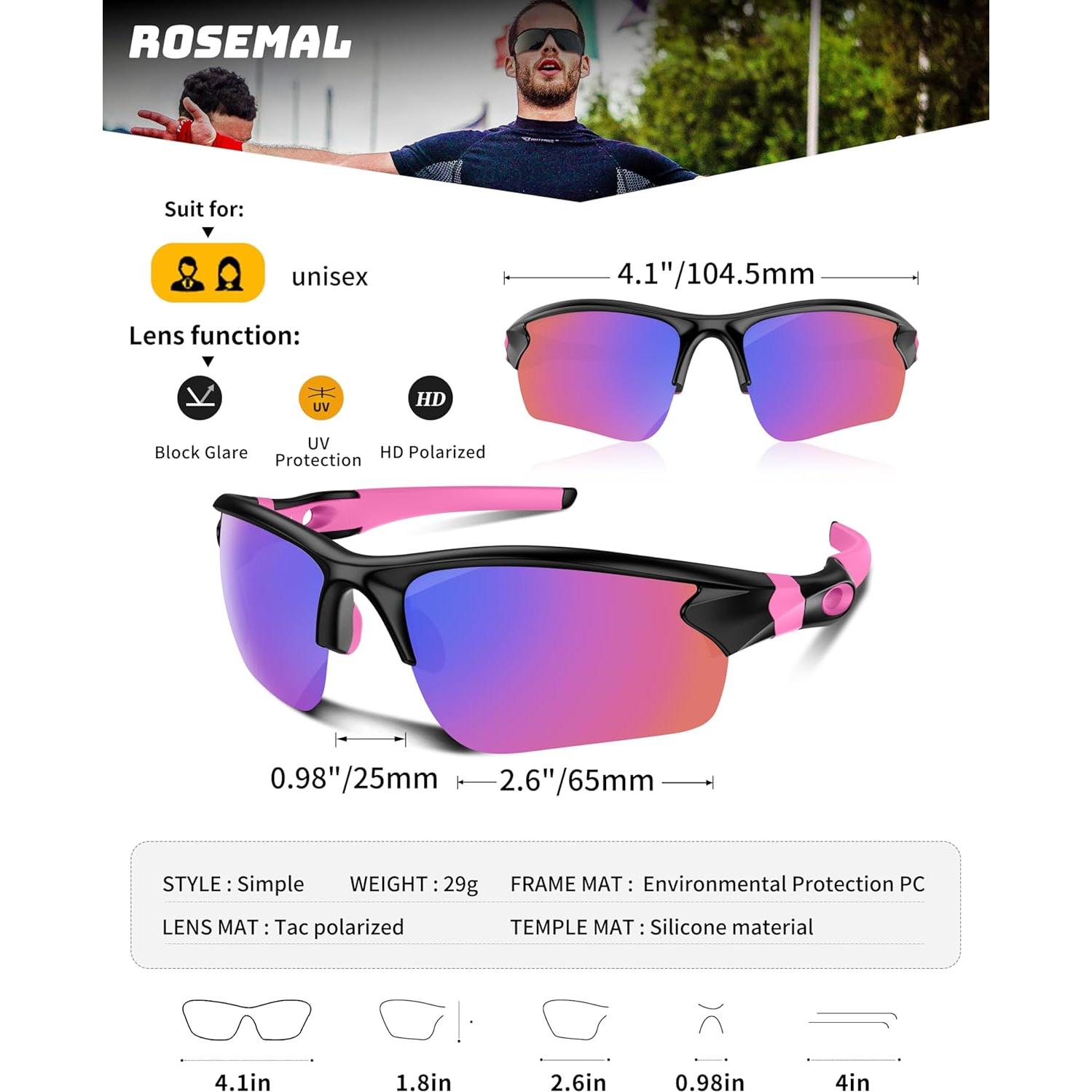 Gafas de sol deportivas Rosemal 7121A polarizadas UV400