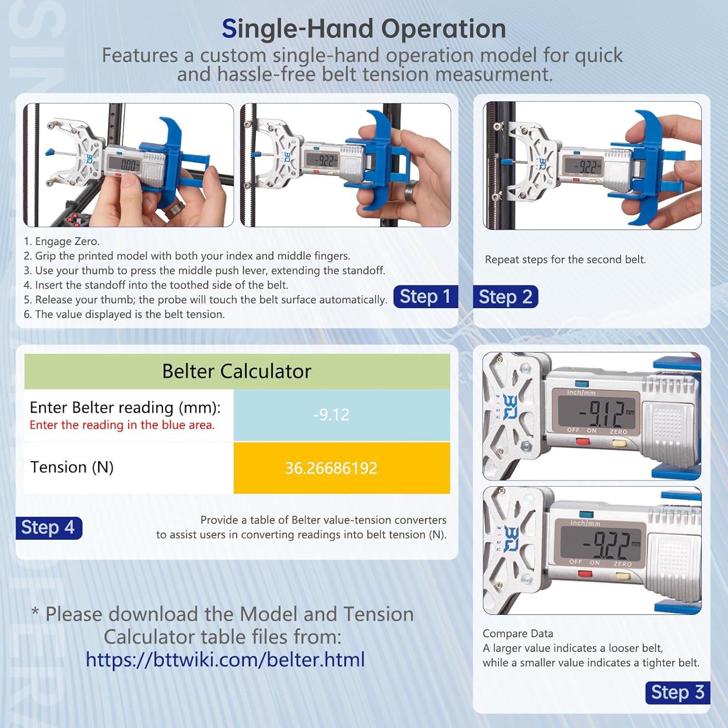 Medidor de Tensión de Correa BIQU Belter 2GT Alta Precisión