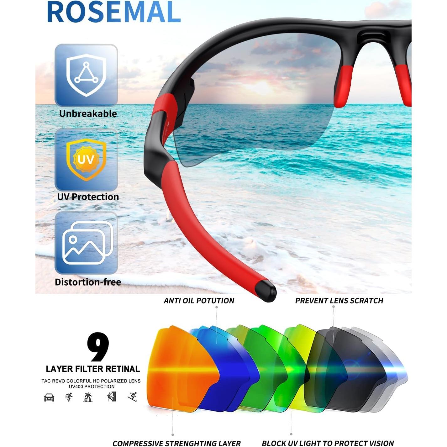 Gafas de sol deportivas Rosemal 7121A polarizadas UV400