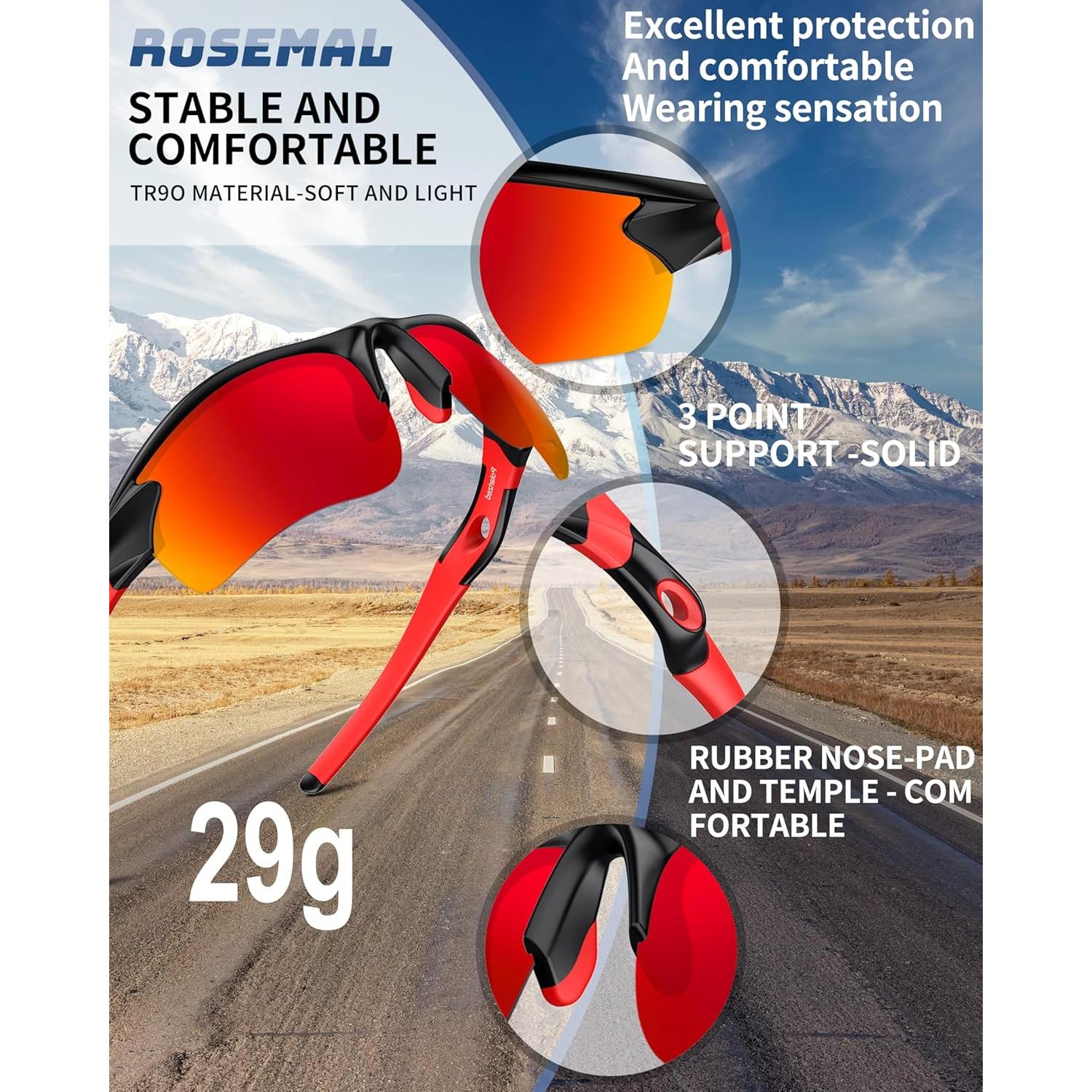 Gafas de sol deportivas Rosemal 7121A polarizadas UV400