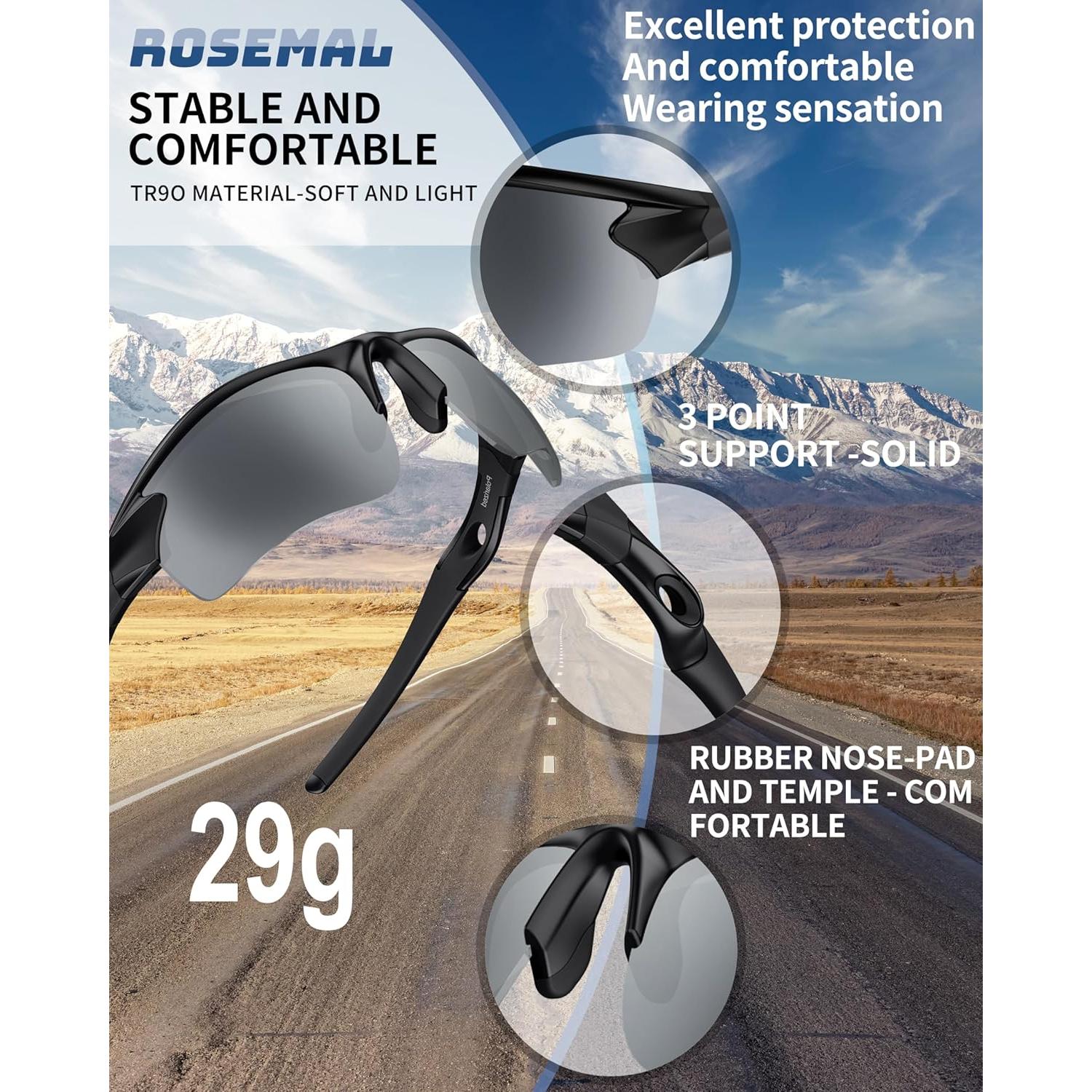 Gafas de sol deportivas Rosemal 7121A polarizadas UV400
